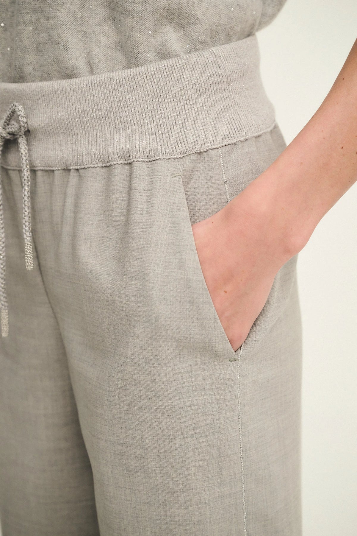 Cropped palazzo trousers in cool wool