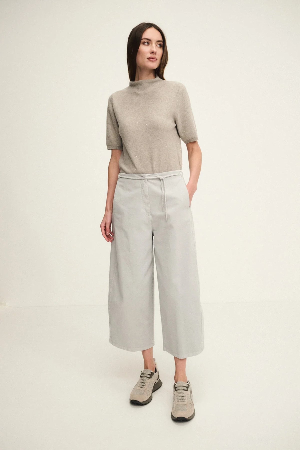 Pantaloni culotte tinti in capo