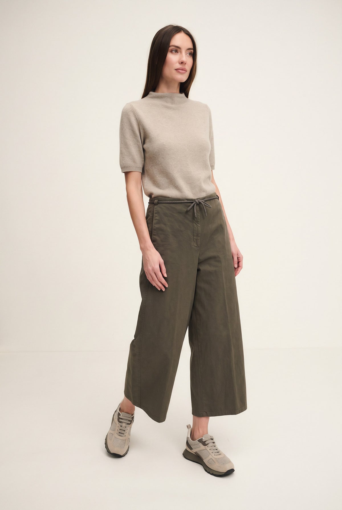 Pantaloni culotte tinti in capo
