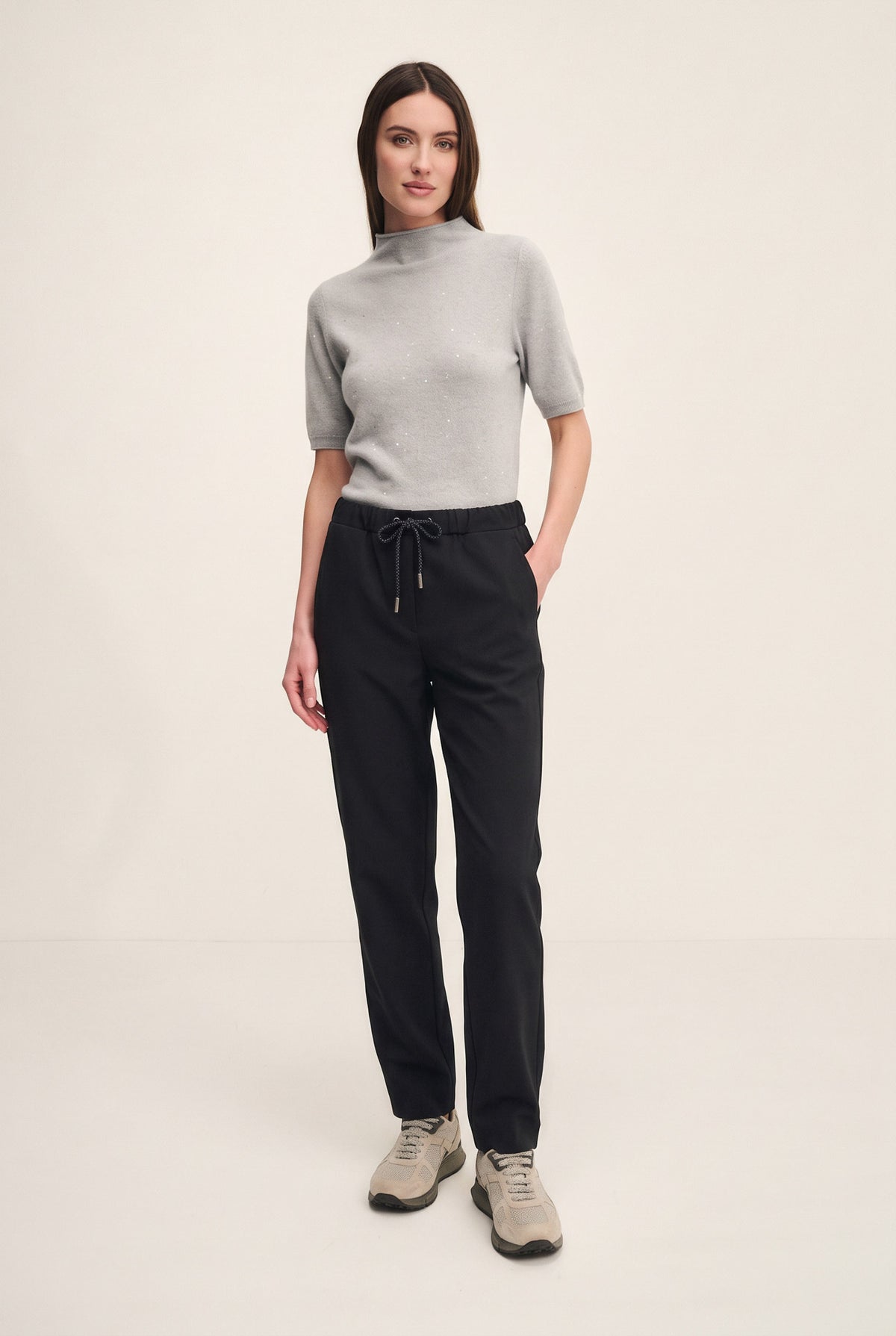 Garment-dyed carrot-fit corduroy trousers