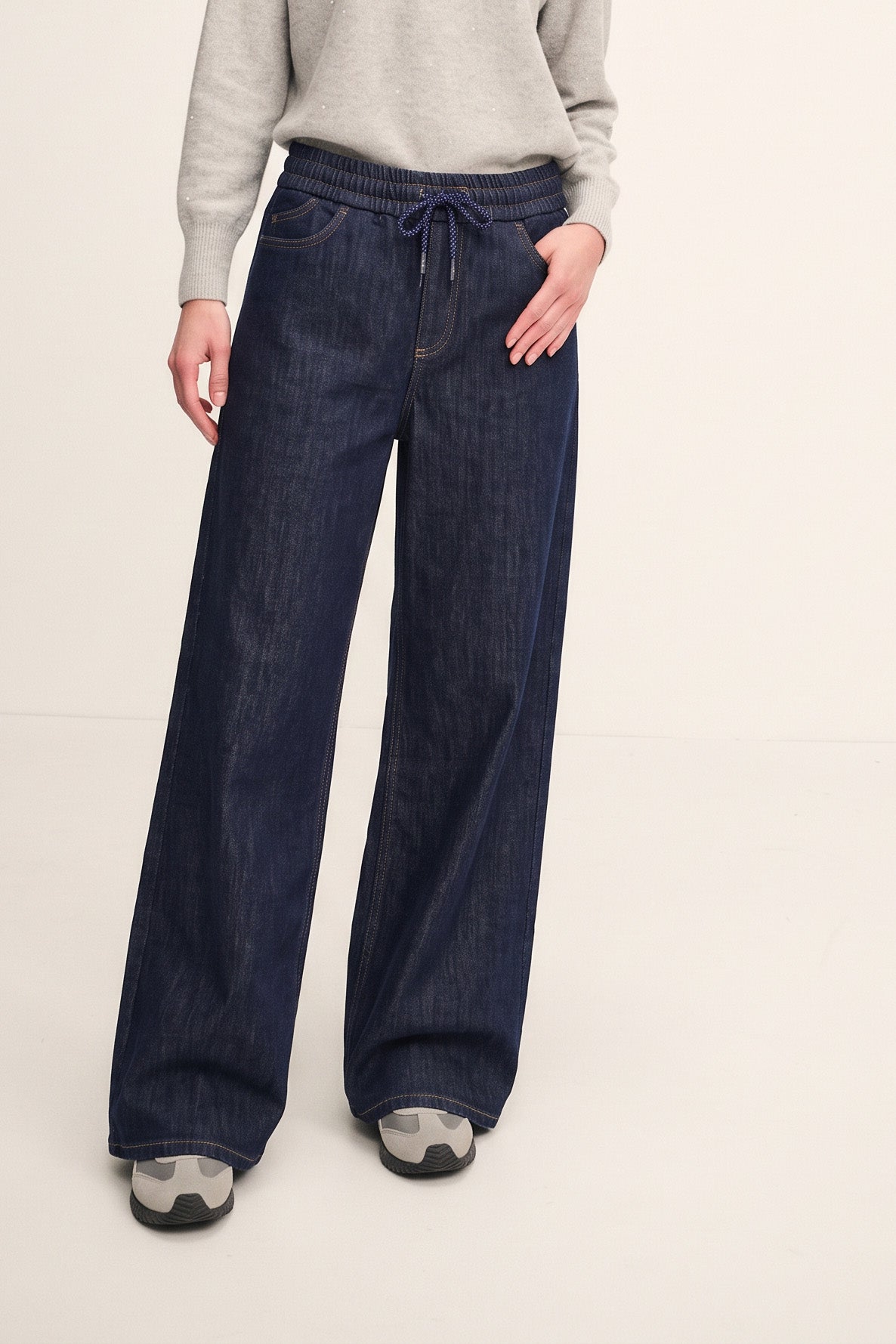 Pantaloni comfort wide in denim