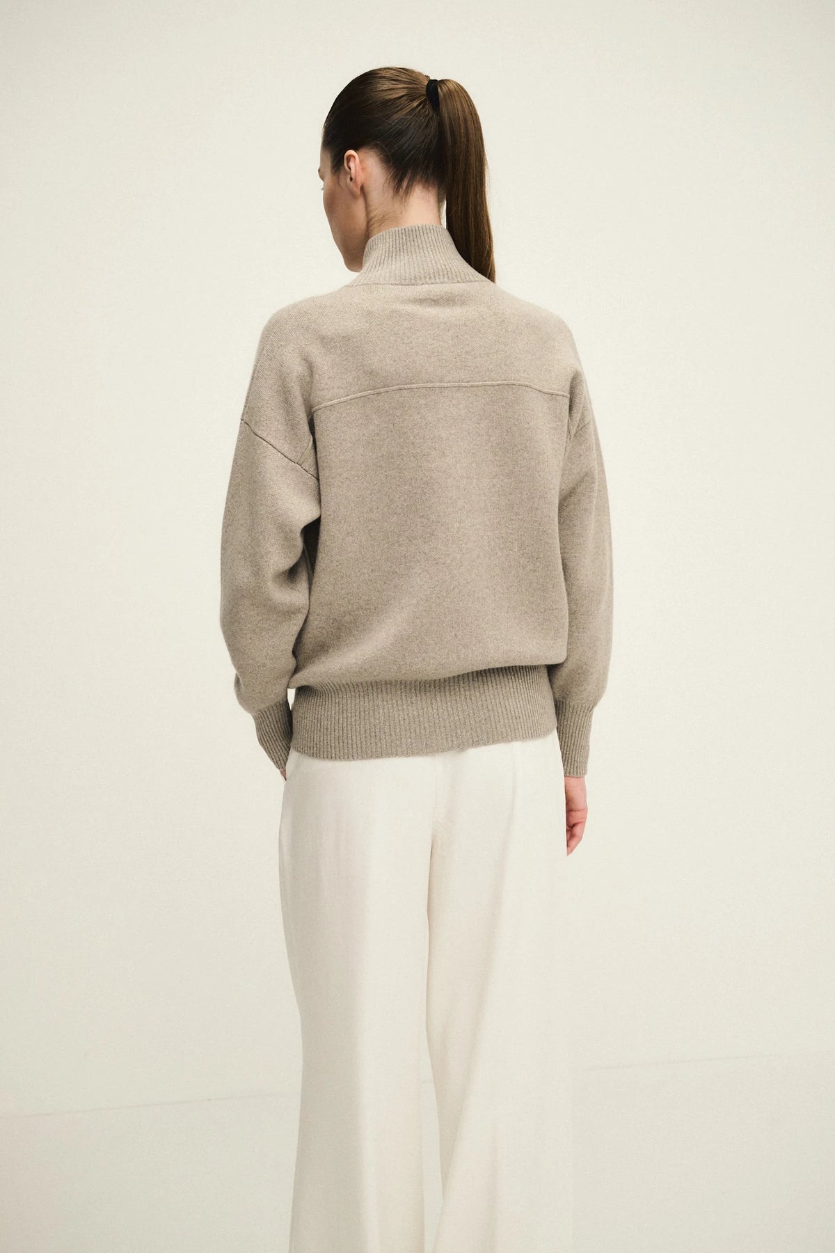 Cardigan zip shiny in maglia