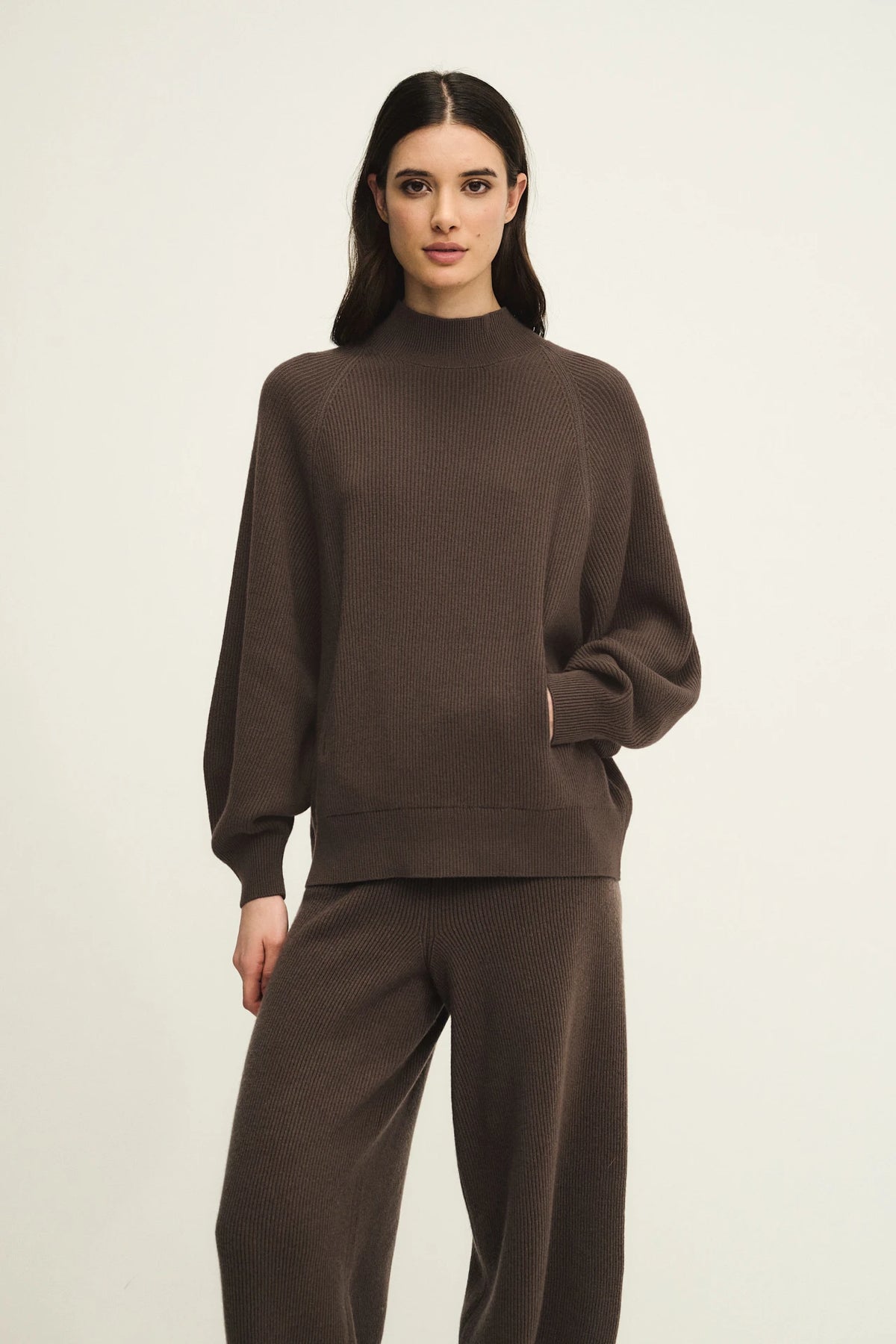 Half-zip English rib jumper