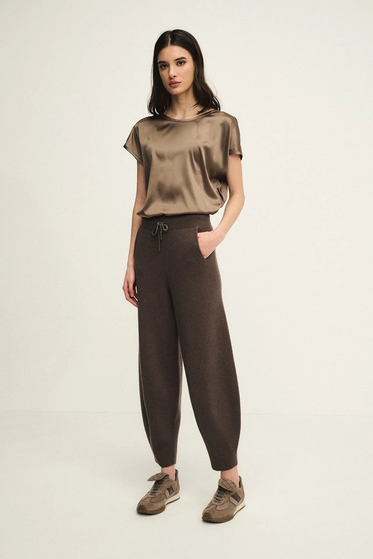 English knit balloon trousers