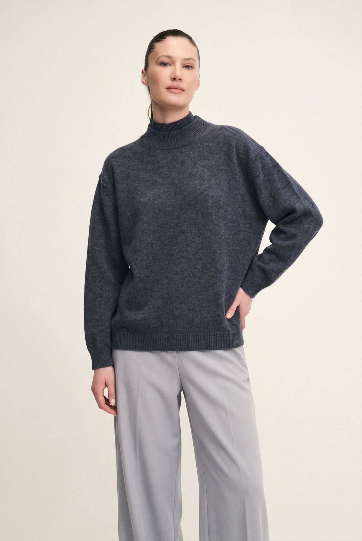 Shiny Layered Collar Jumper
