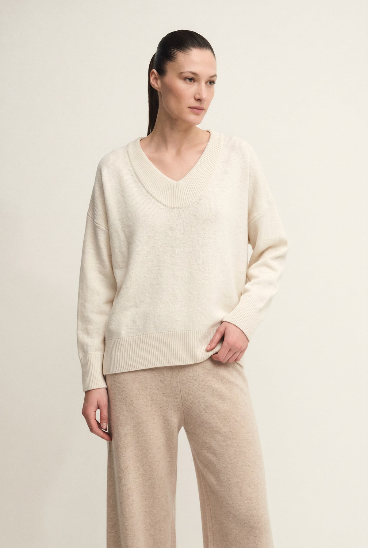 Maglia dazzling con scollo a coste dégradé