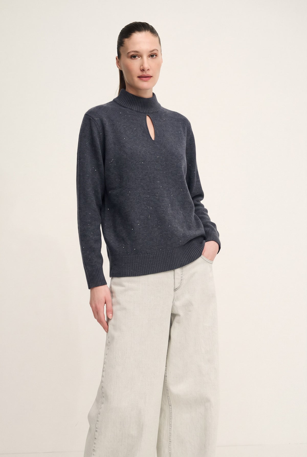 Dazzling keyhole sweater
