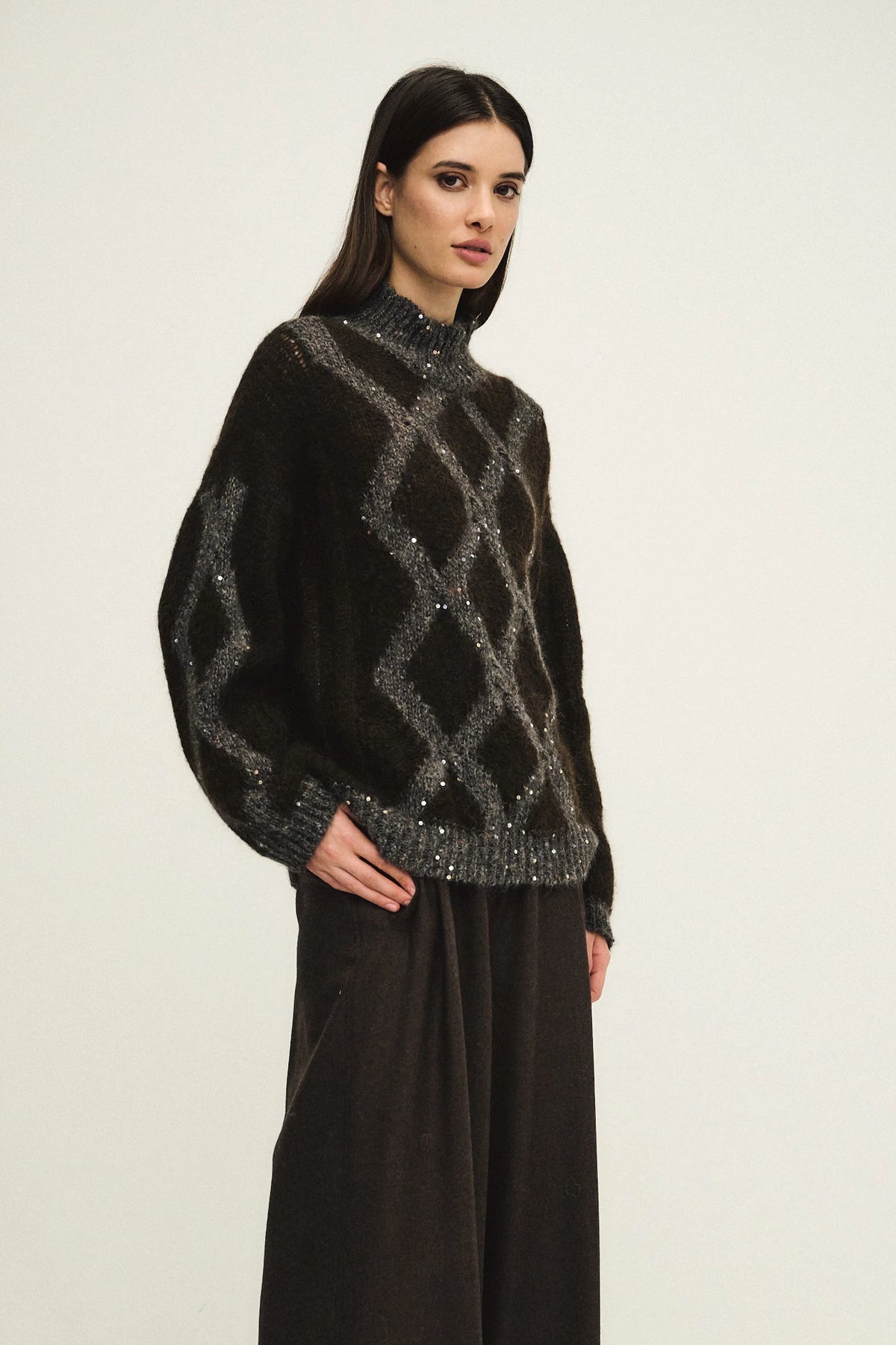 Radiant Diamonds Turtleneck Sweater