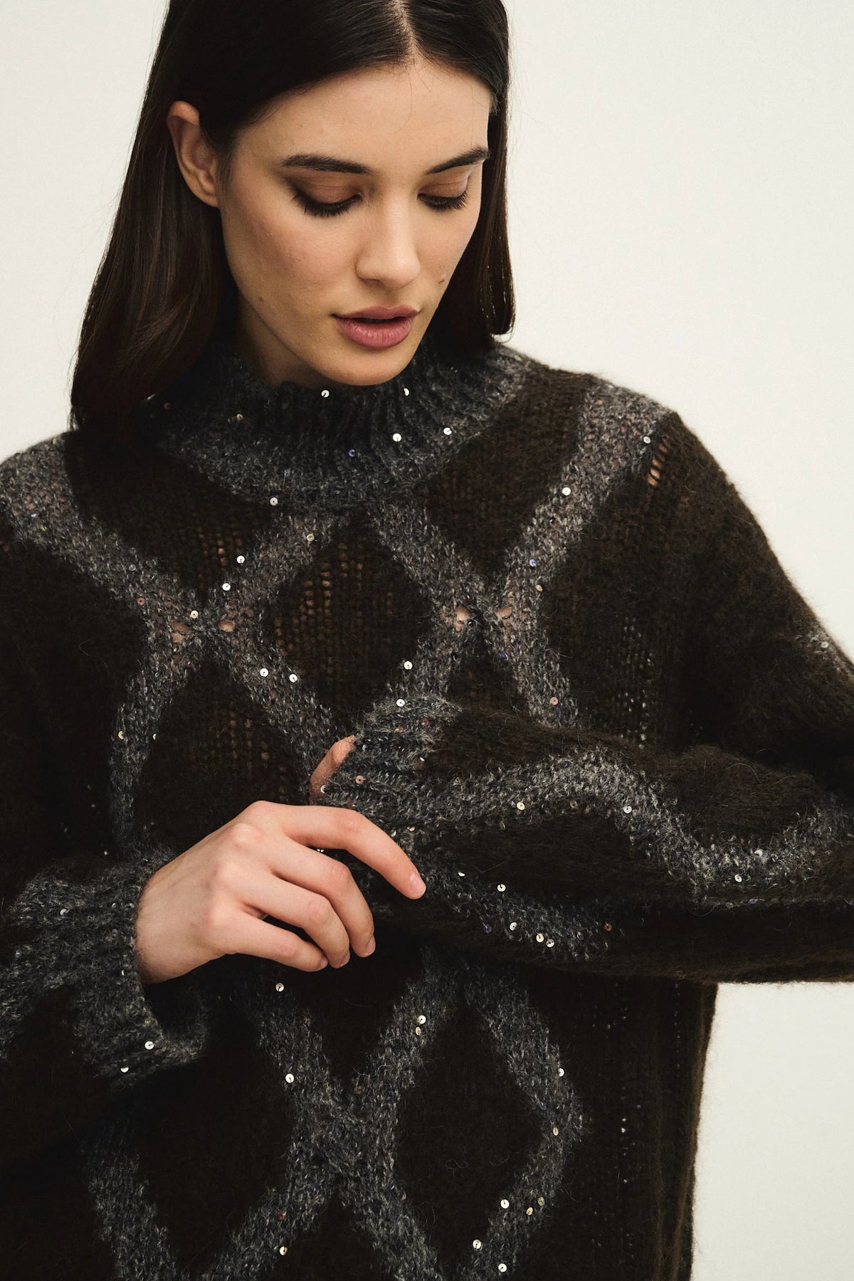 Radiant Diamonds Turtleneck Sweater