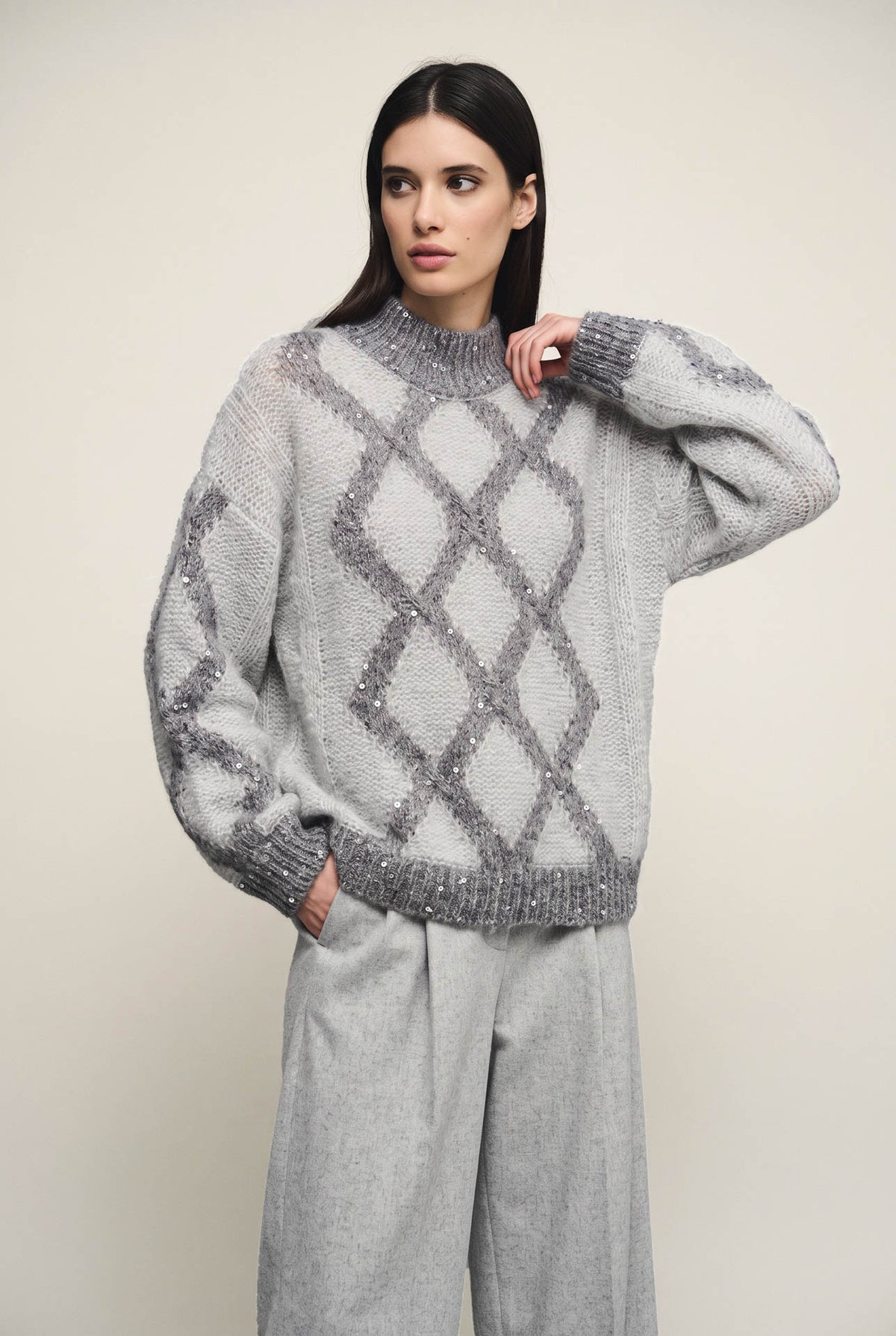 Radiant Diamonds Turtleneck Sweater