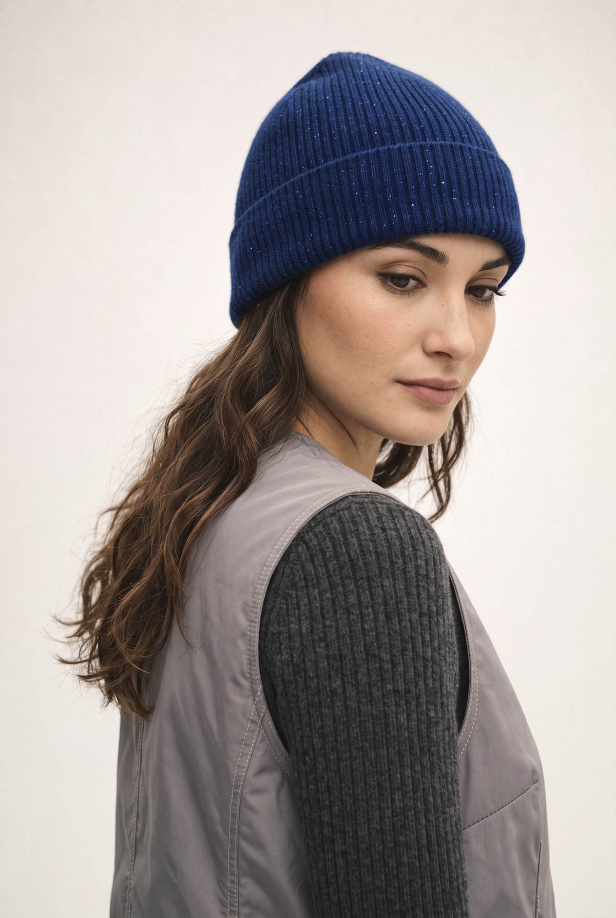 Cuffia shiny in cashmere