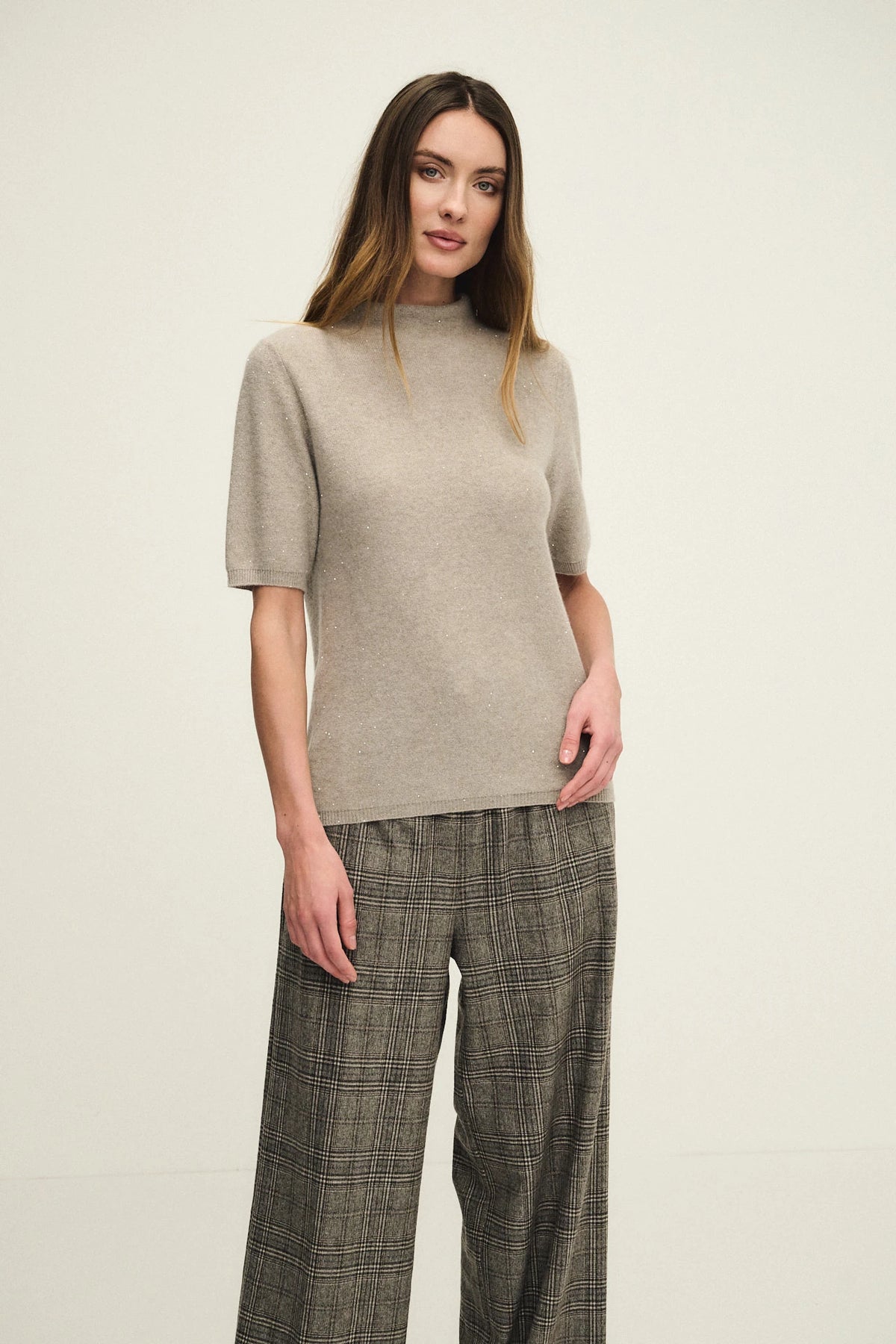 Dazzling high-neck cashmere sweater