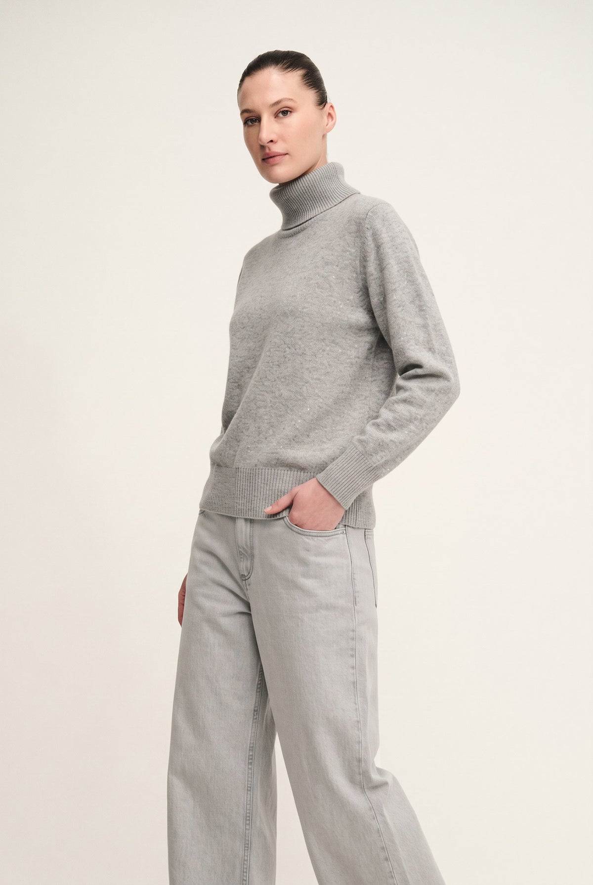 Maglia dazzling collo ciclista in cashmere