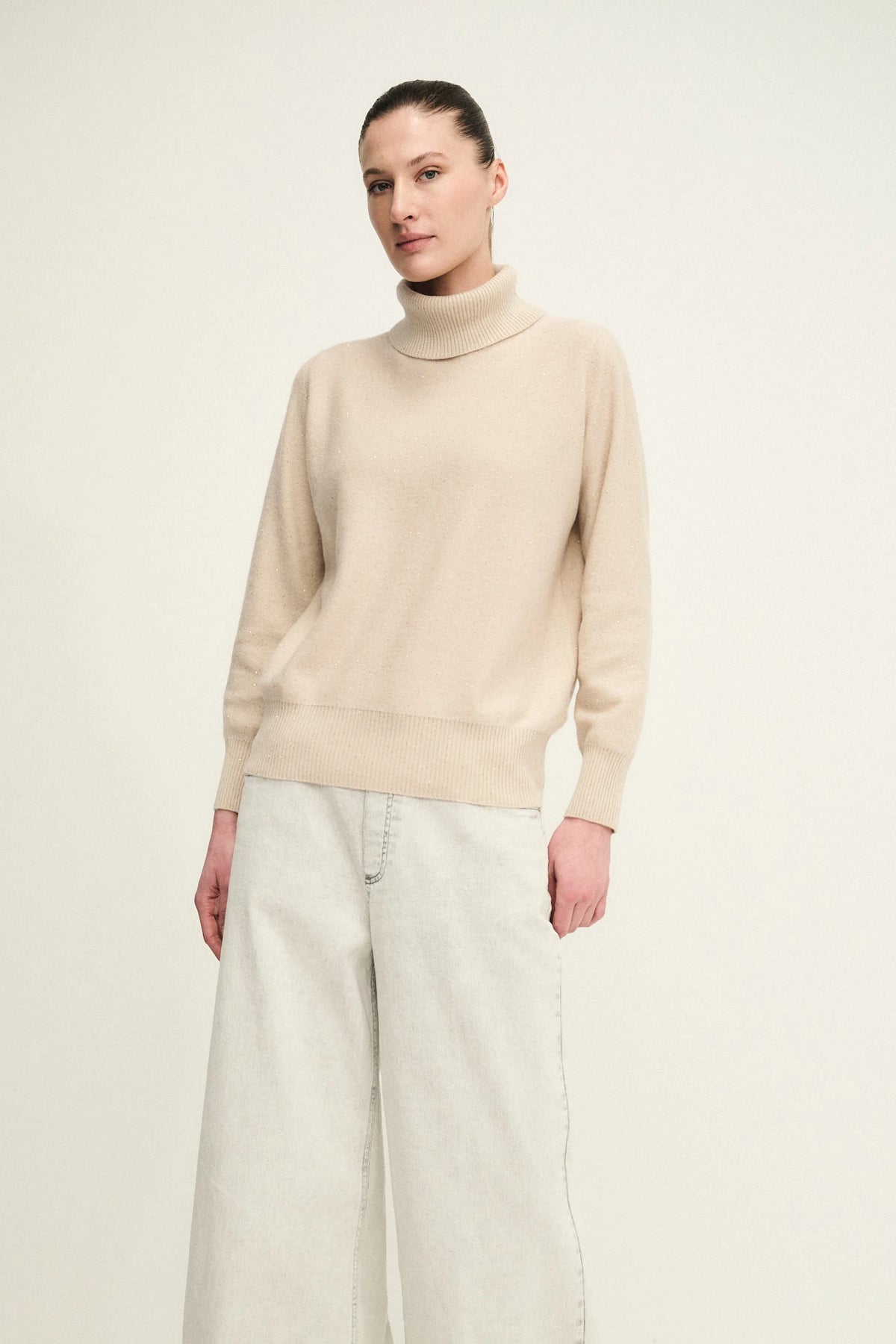 Maglia dazzling collo ciclista in cashmere