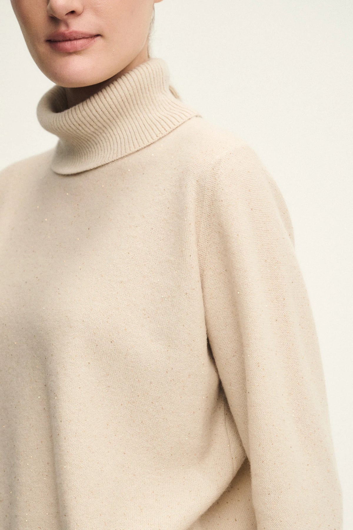 Maglia dazzling collo ciclista in cashmere