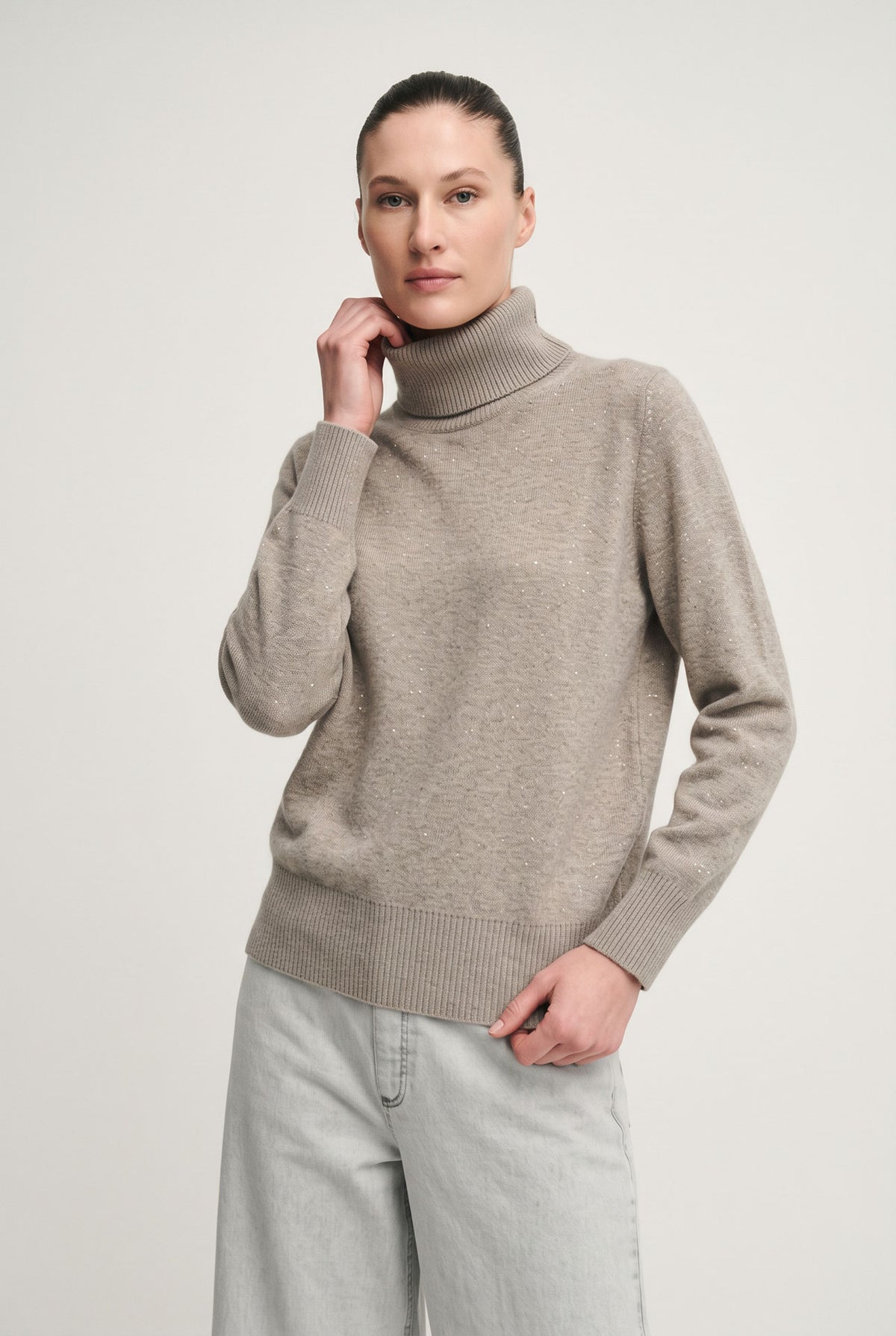 Maglia dazzling collo ciclista in cashmere