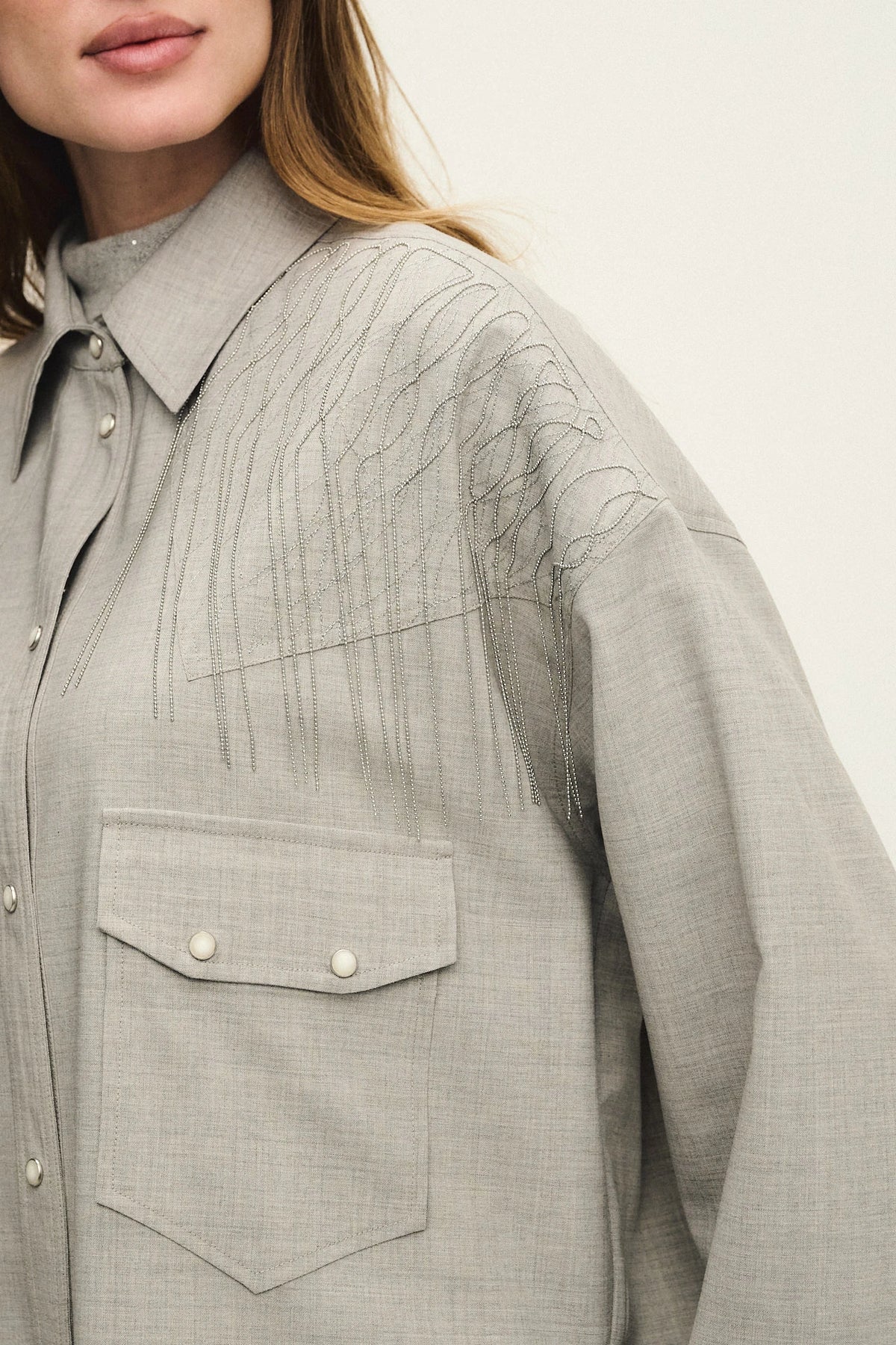 Overshirt with decorative charm