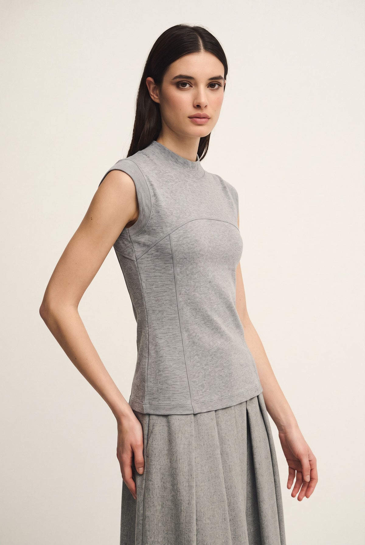 Ribbed jersey top