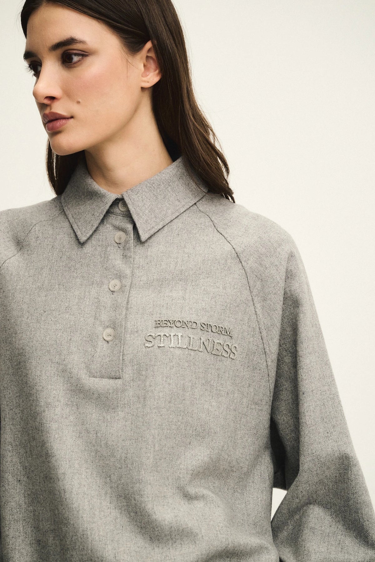 Wool and silk blend polo shirt