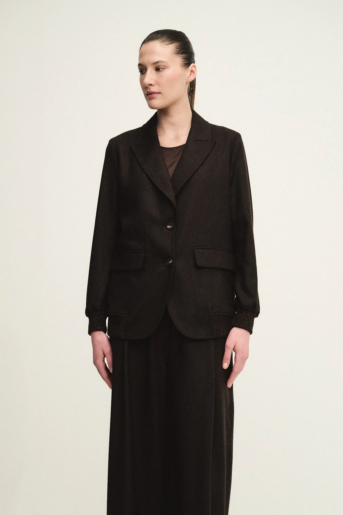 Giacca destrutturata in blend di lana e cashmere