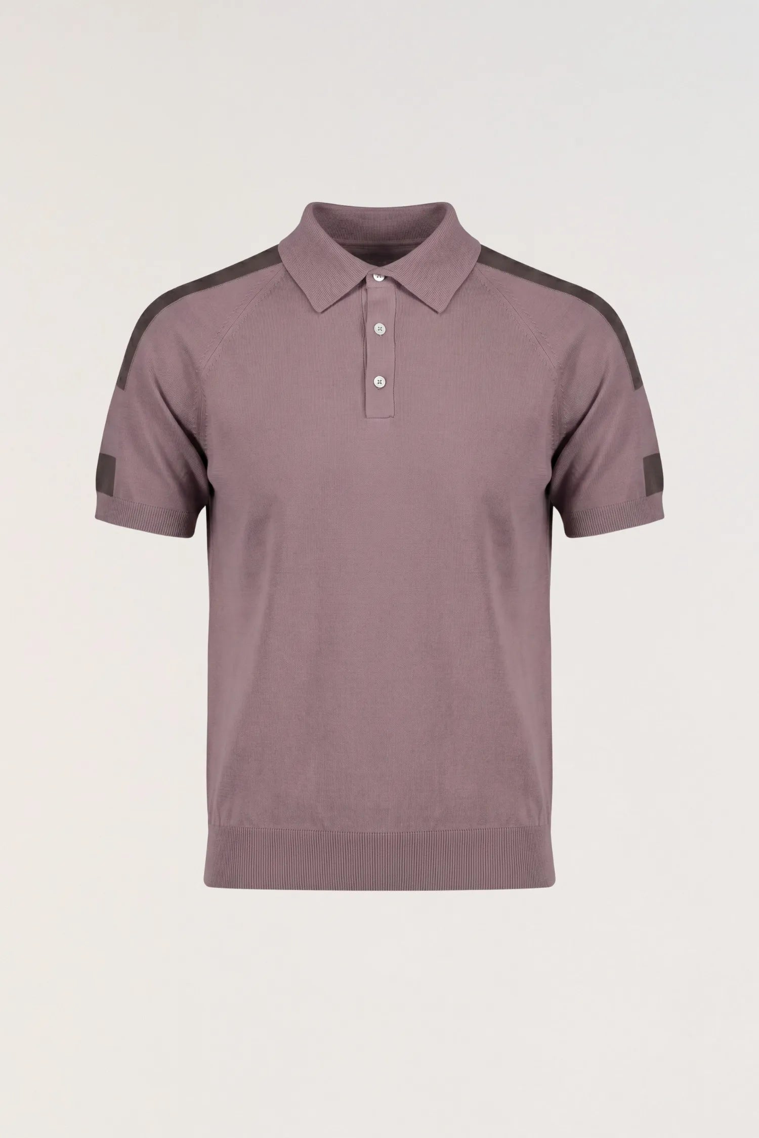Polo bottoni a intarsio in maglia