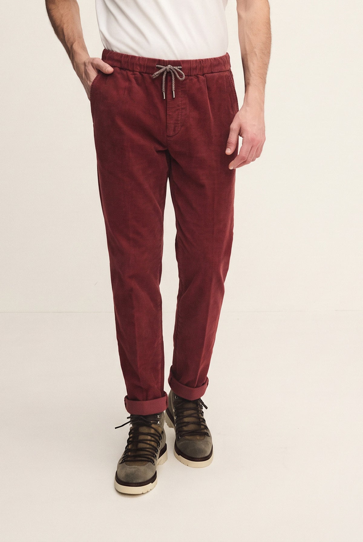 Pantalone pull up di velluto