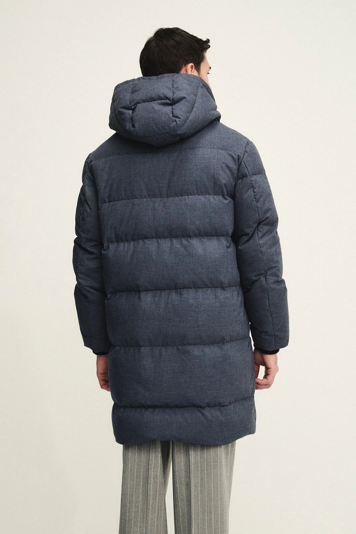 Parka imbottito in tessuto tecnico effetto melange