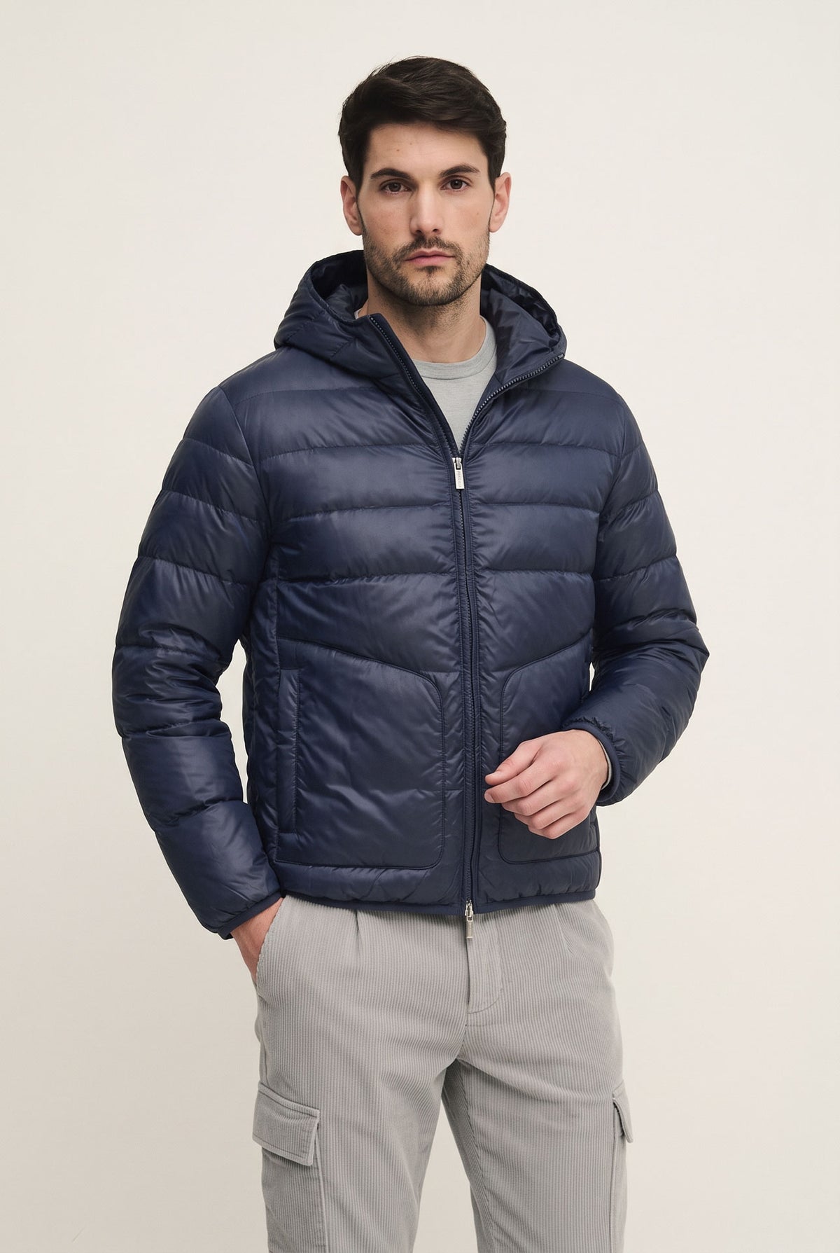 Technical fabric under-jacket down jacket