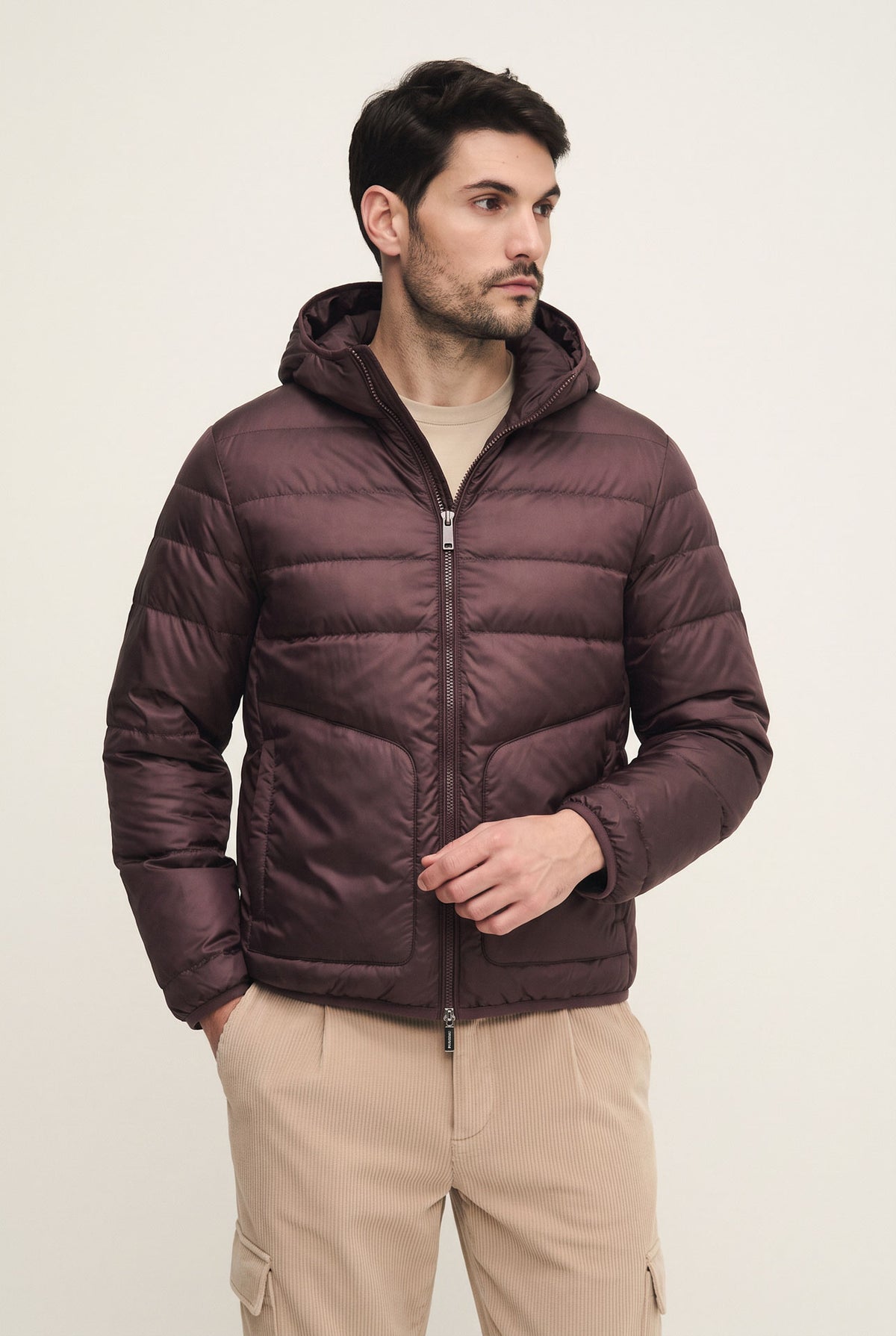 Technical fabric under-jacket down jacket