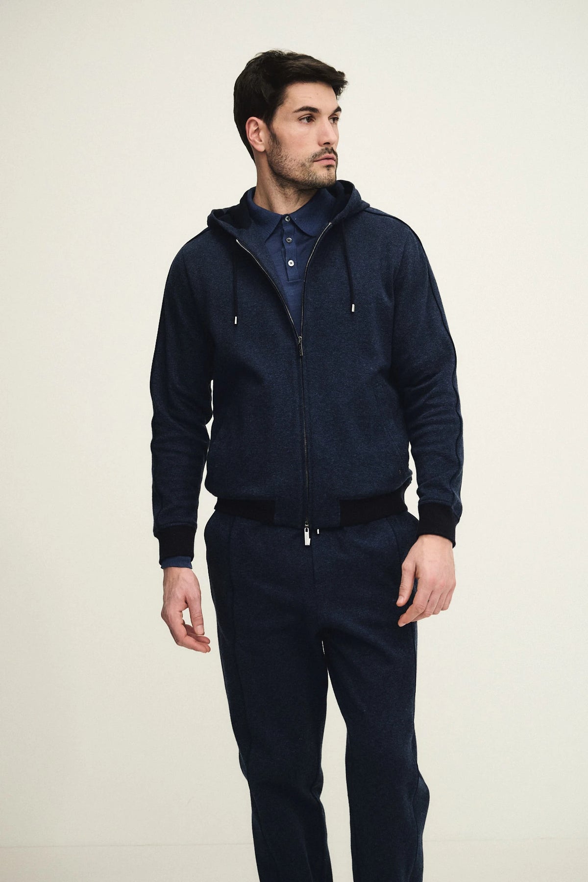 Topwear con cappuccio in cotone piquet