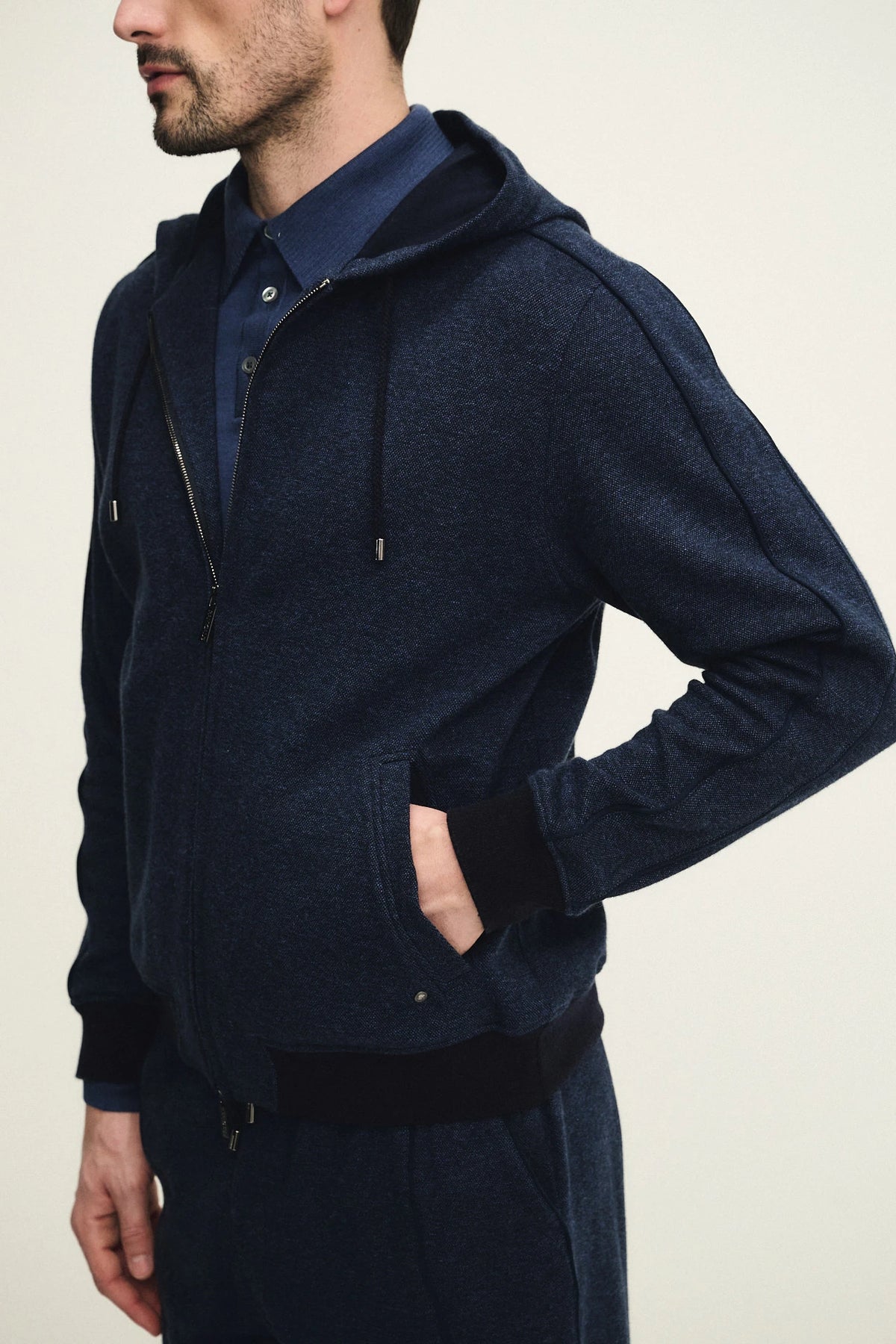 Topwear con cappuccio in cotone piquet