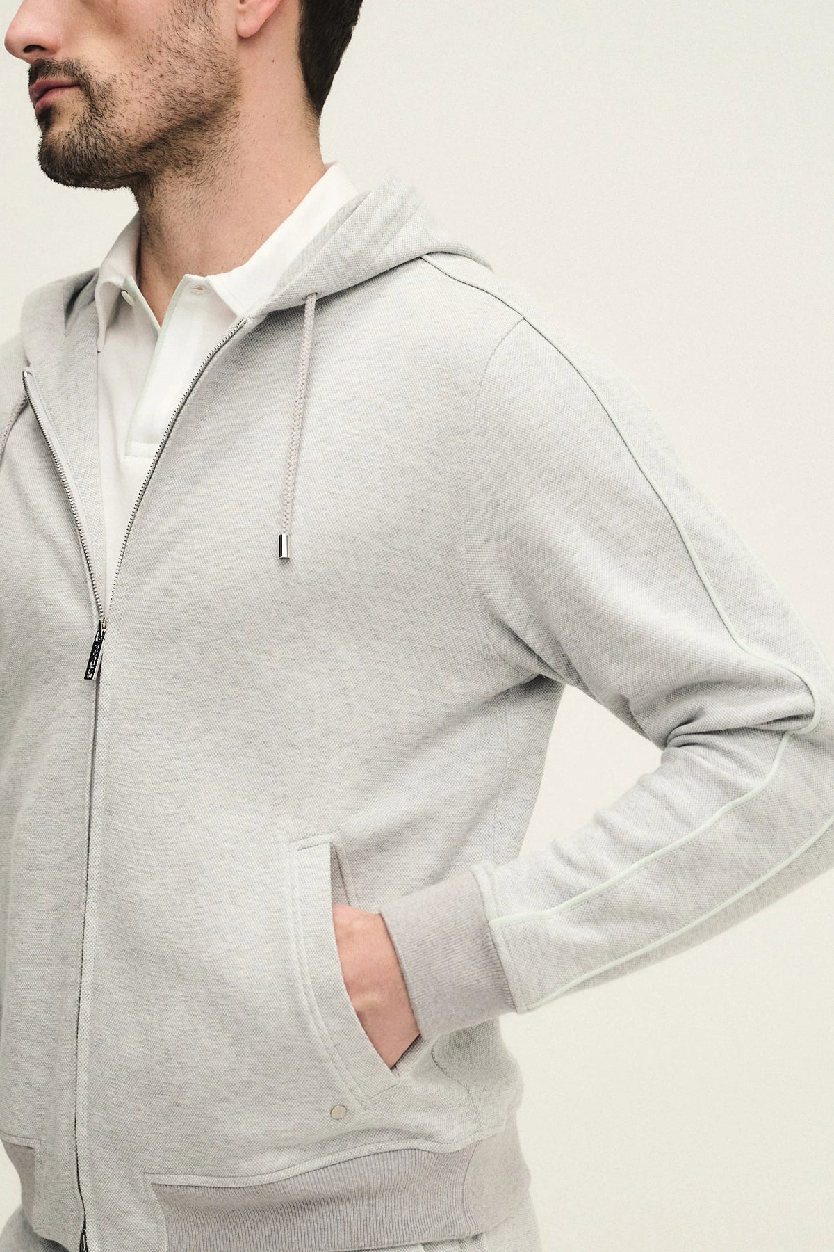 Topwear con cappuccio in cotone piquet
