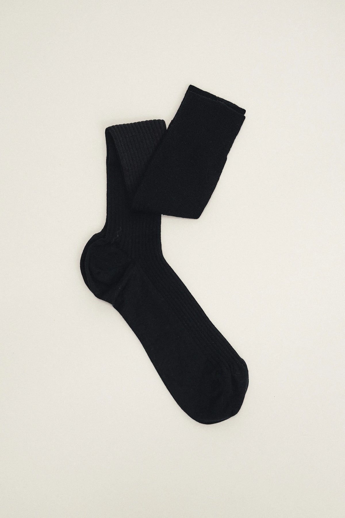 Calza in cashmere e seta a coste