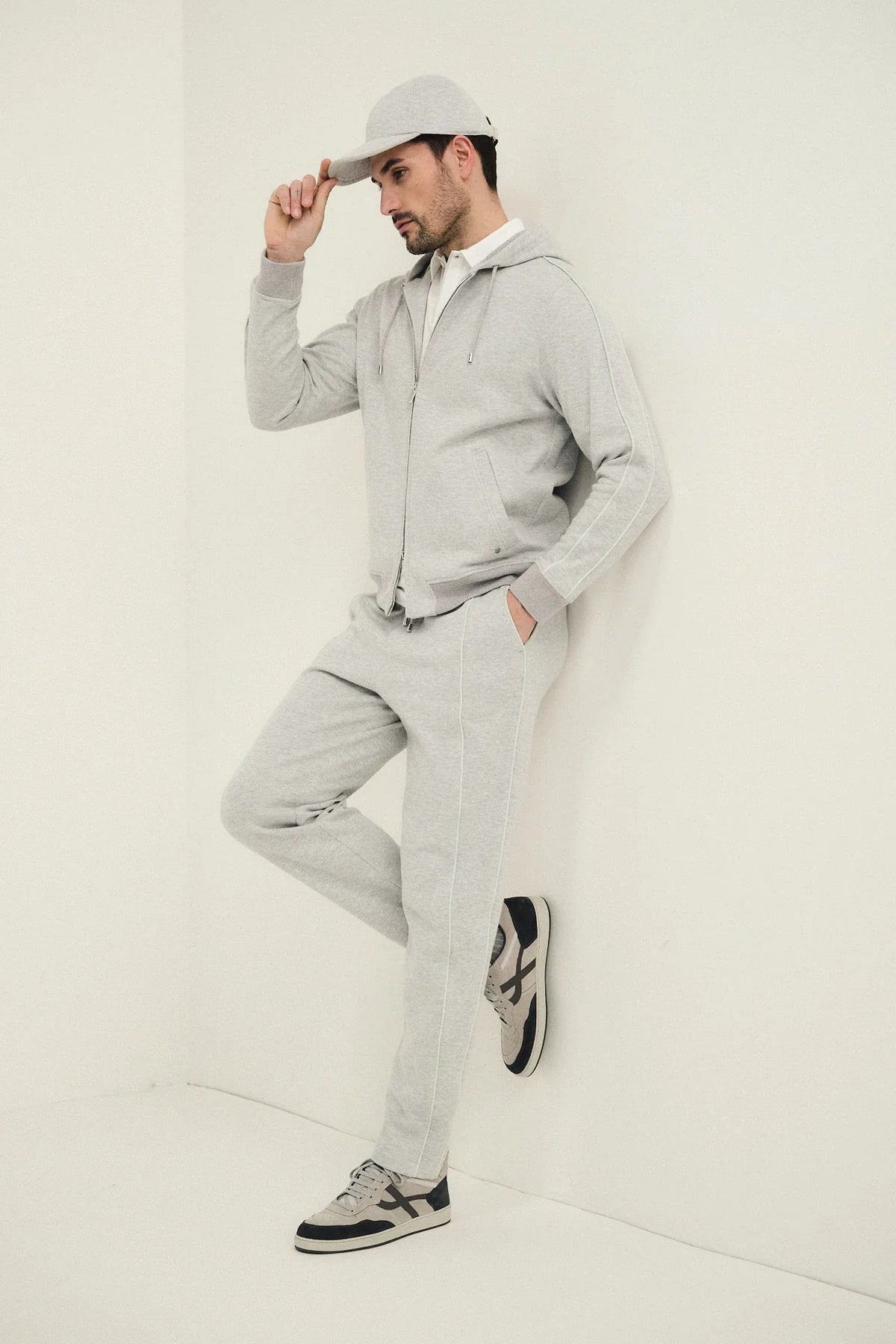 Topwear con cappuccio in cotone piquet