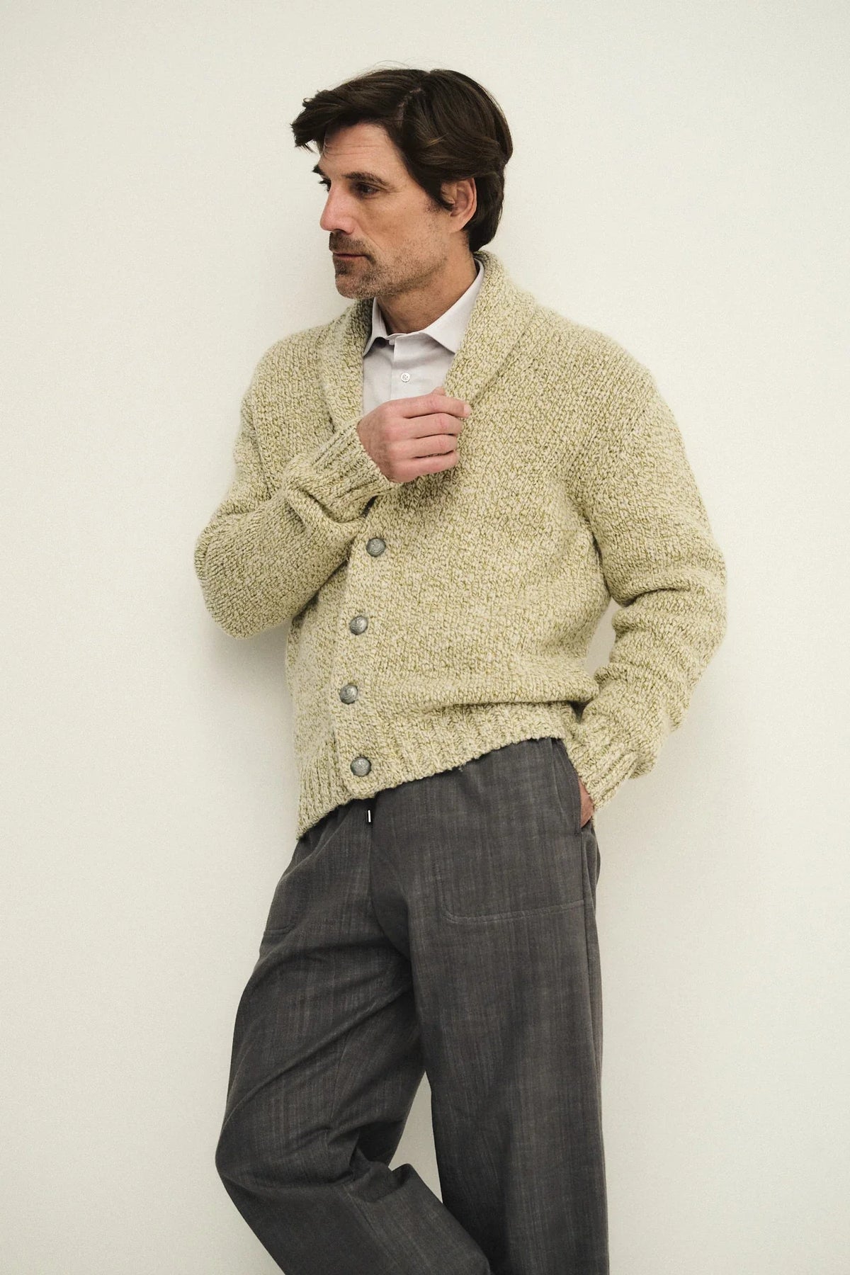 Pantalone pull up di denim fiammato