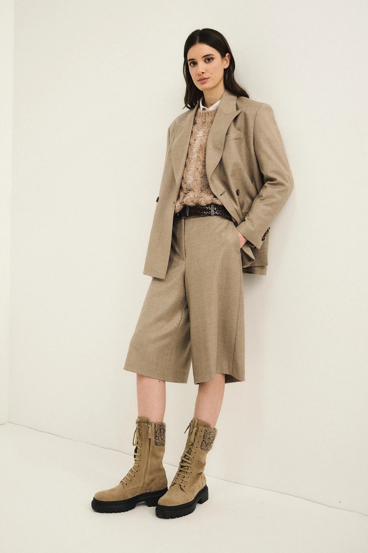 Blazer doppiopetto shiny in fresco lana