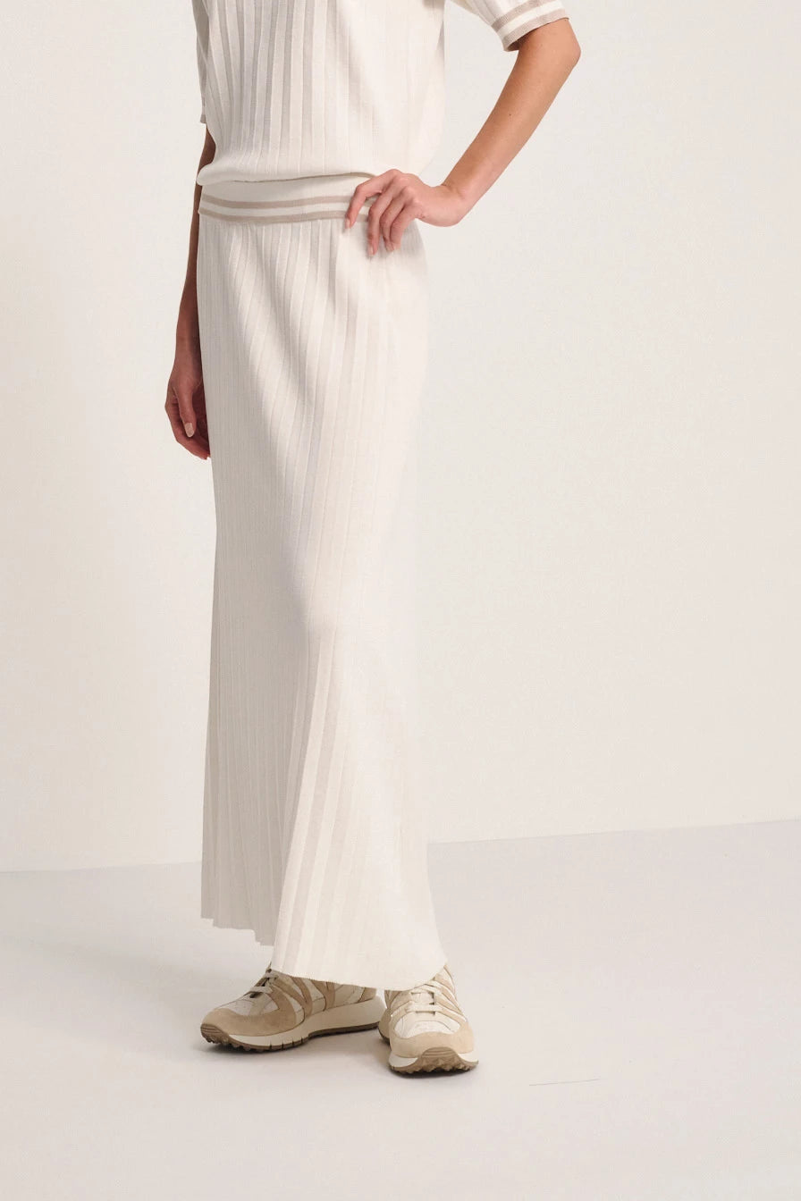 Gonna plissé in maglia di cotone