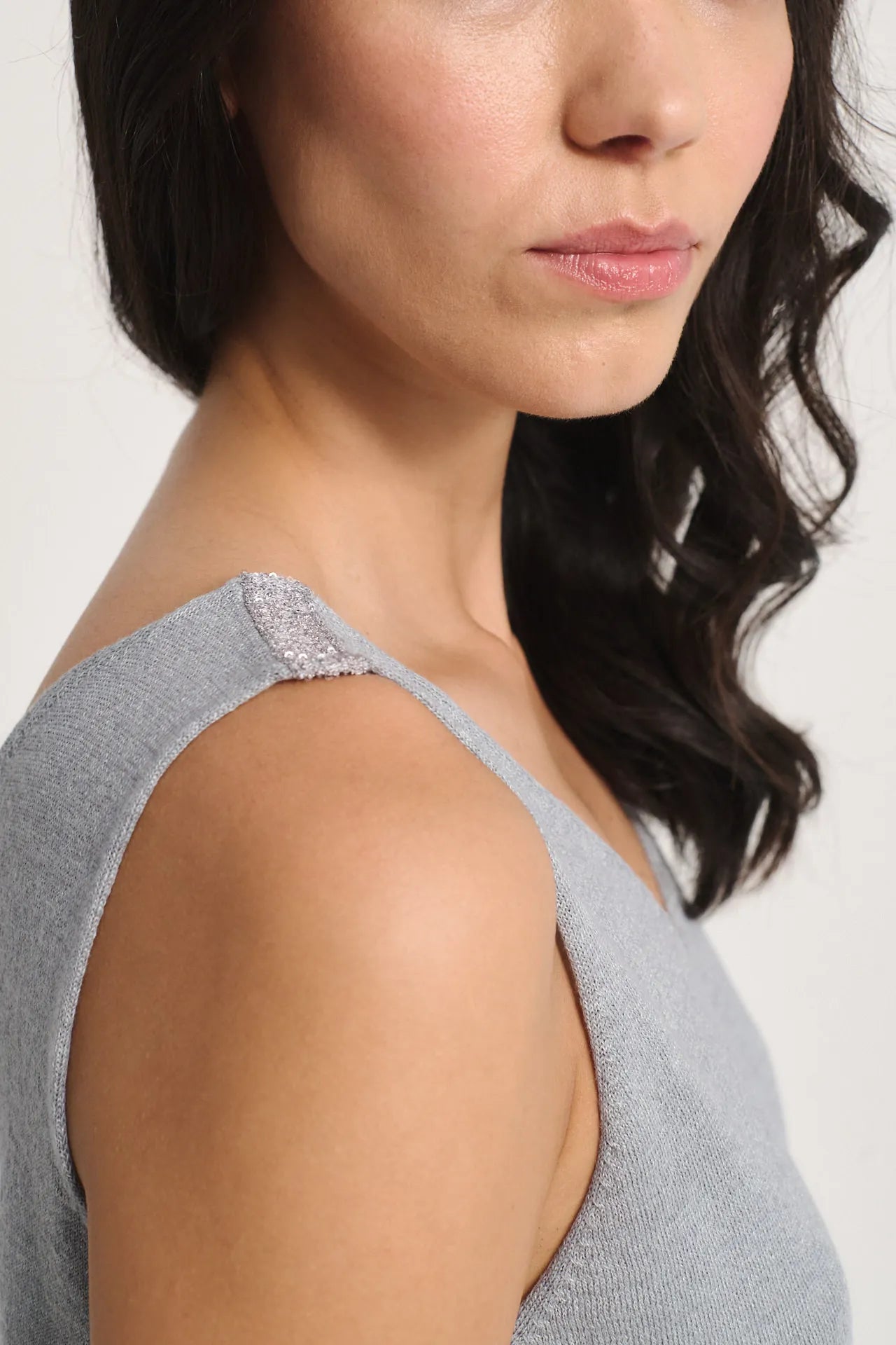 Top sewless in lino cotone