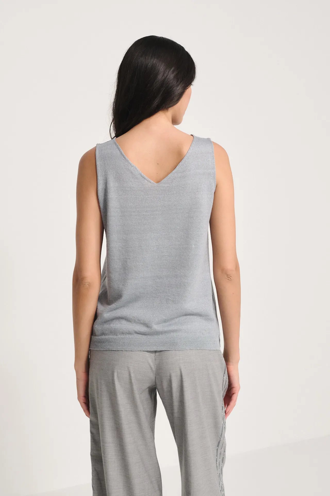 Top sewless in lino cotone