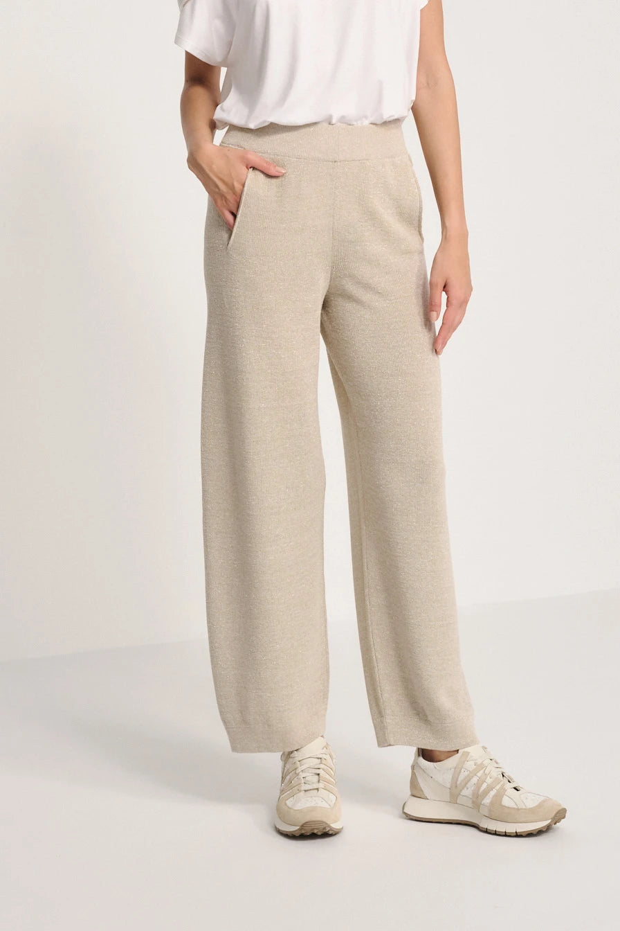 Pantaloni palazzo sparkling in maglia