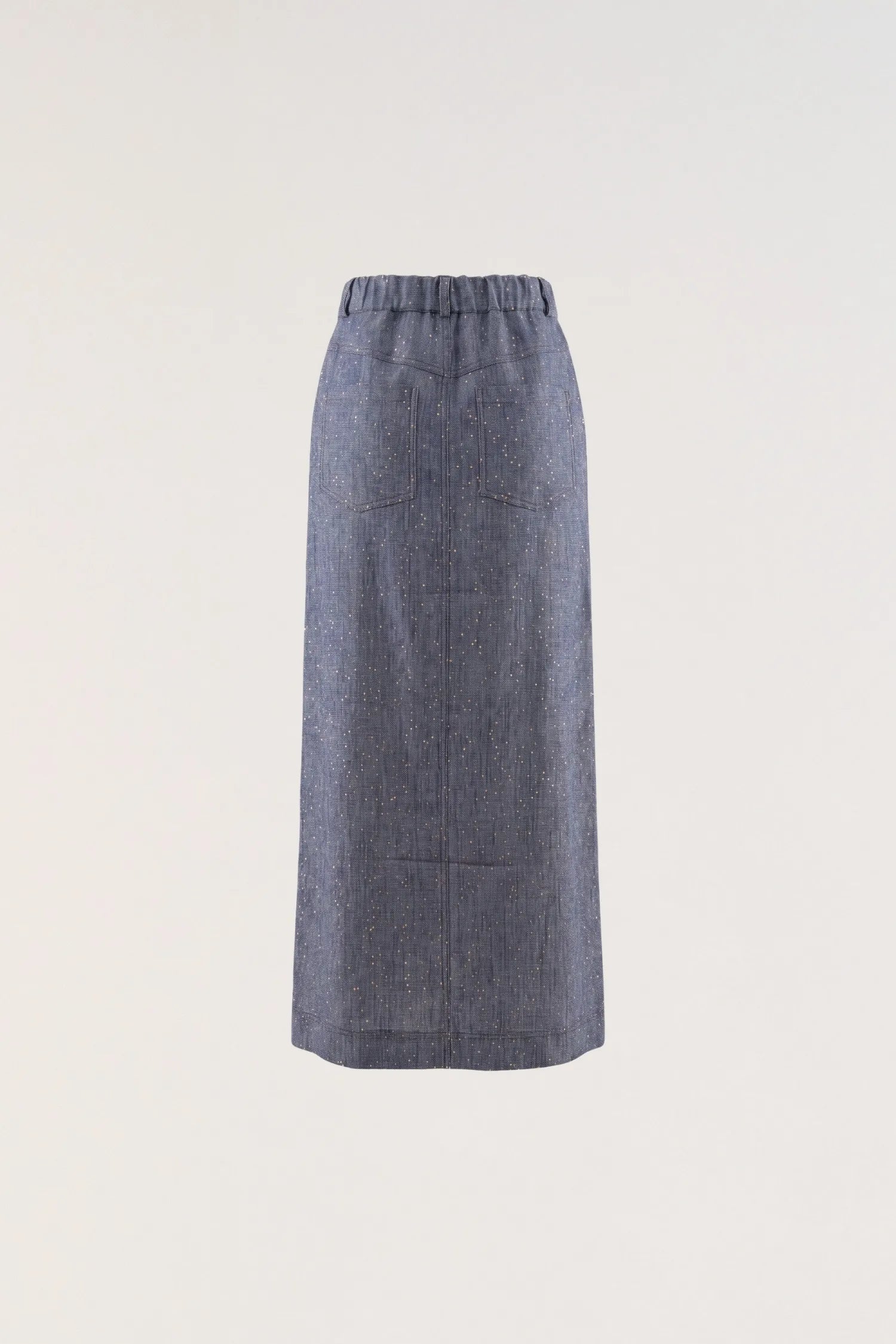 Dazzling denim-effect skirt