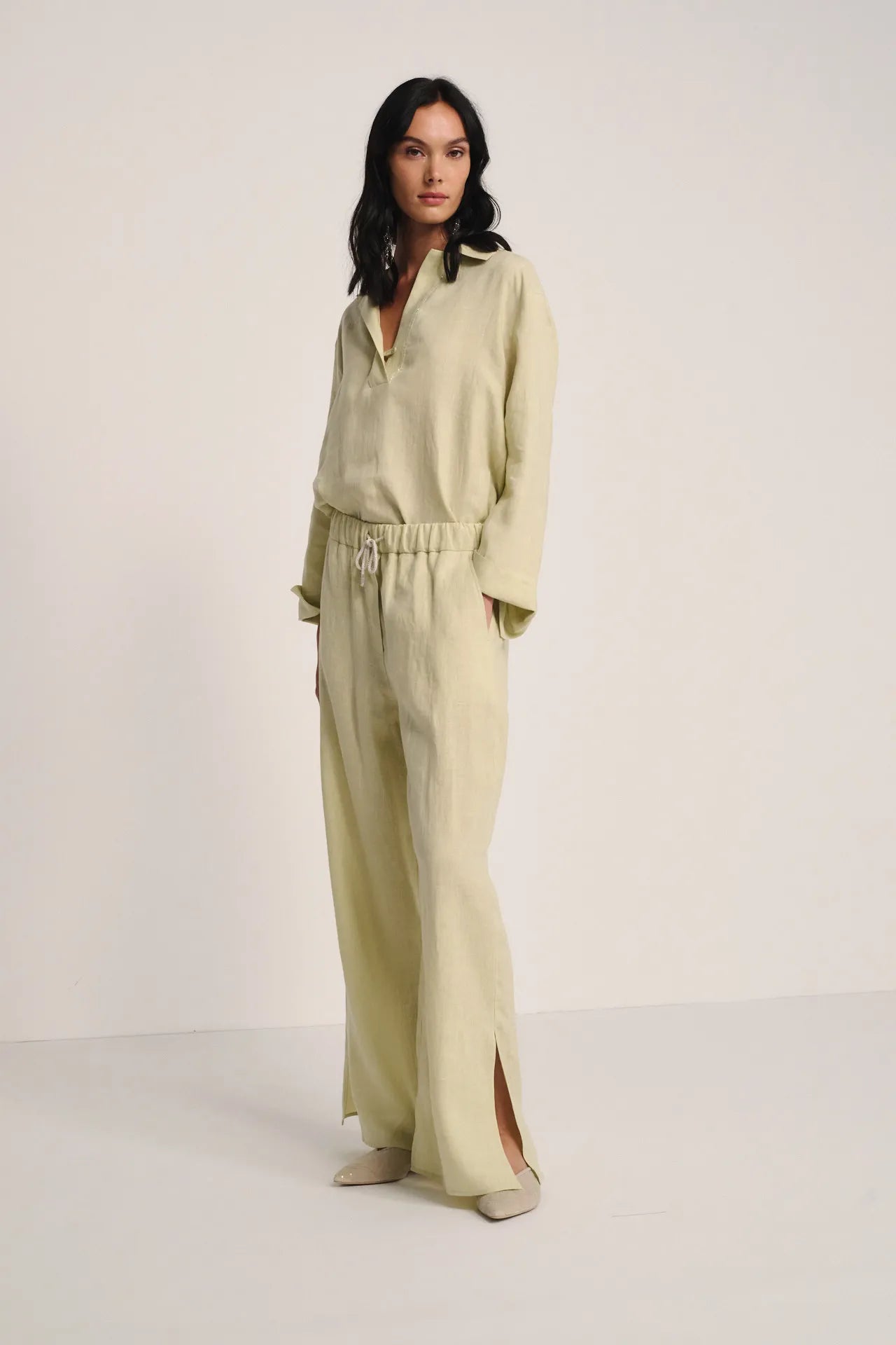 Pantalone loose in lino