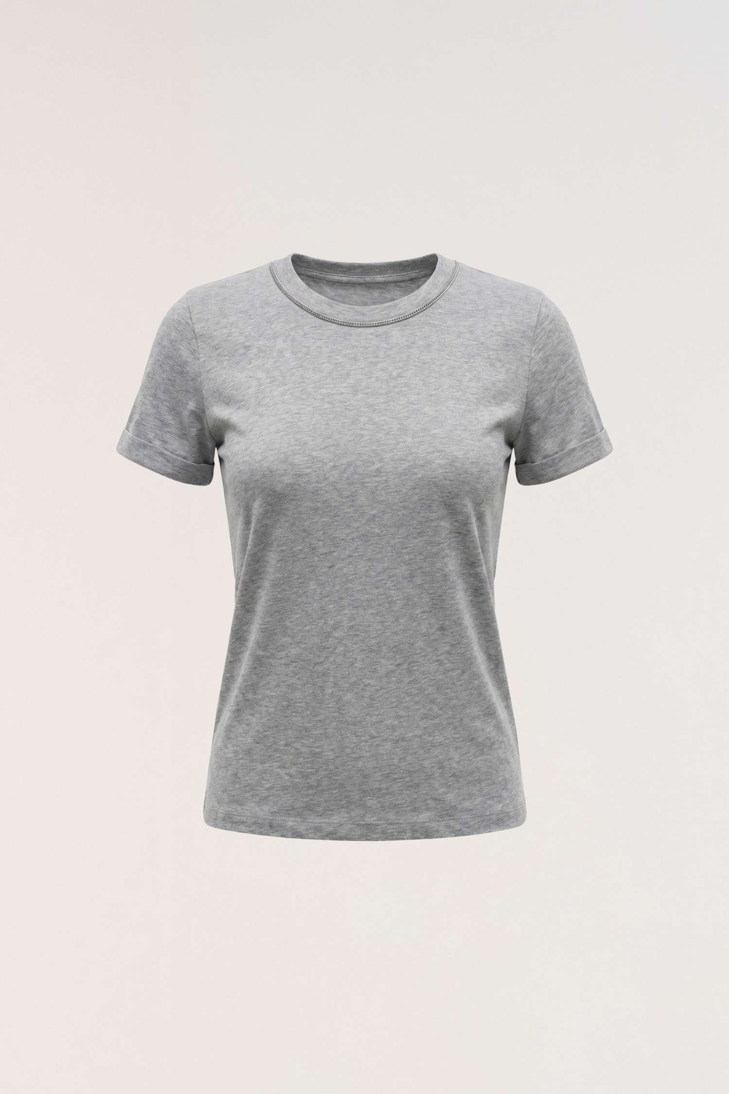 T-shirt in jersey a microcoste con monile