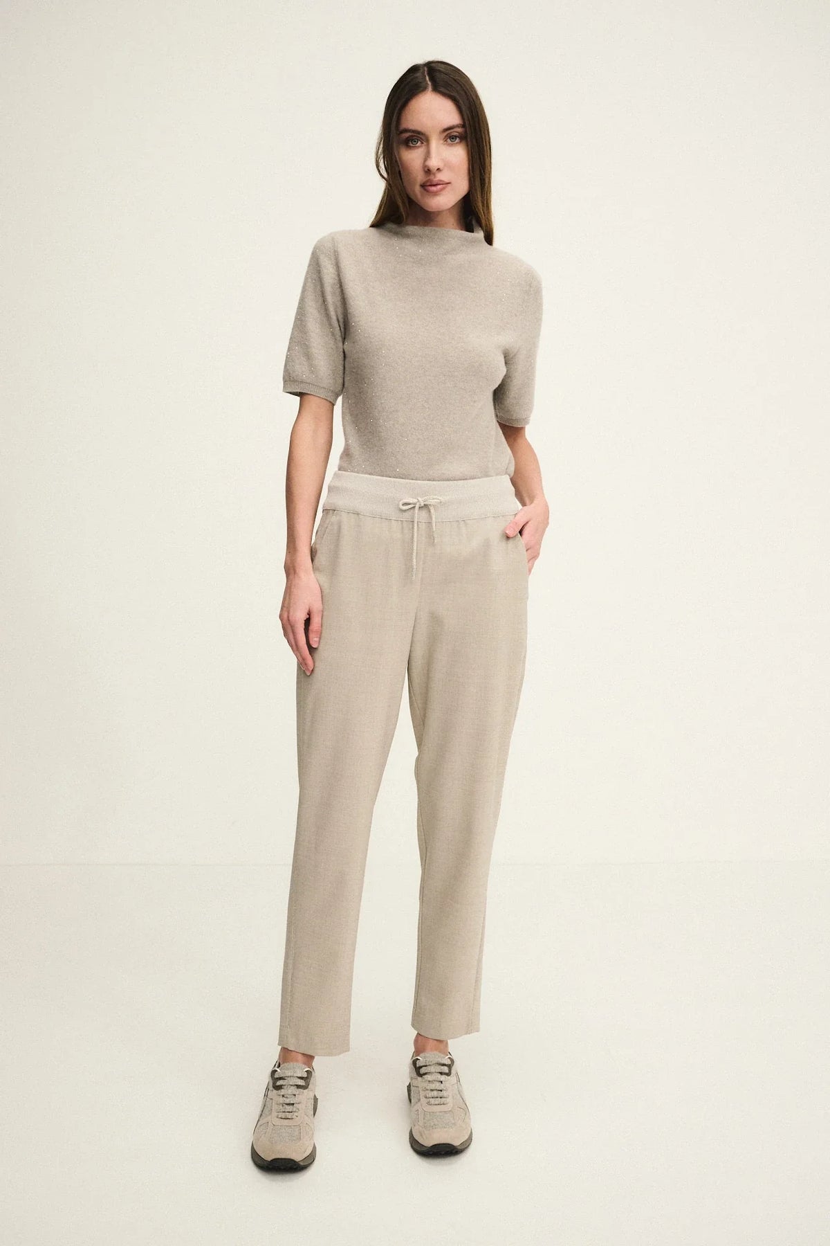 Pantalone a sigaretta in fresco lana