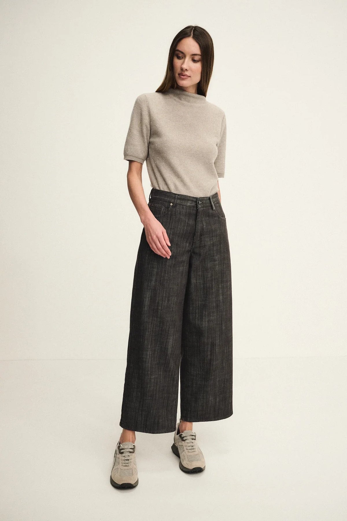 Pantaloni palazzo wide in denim