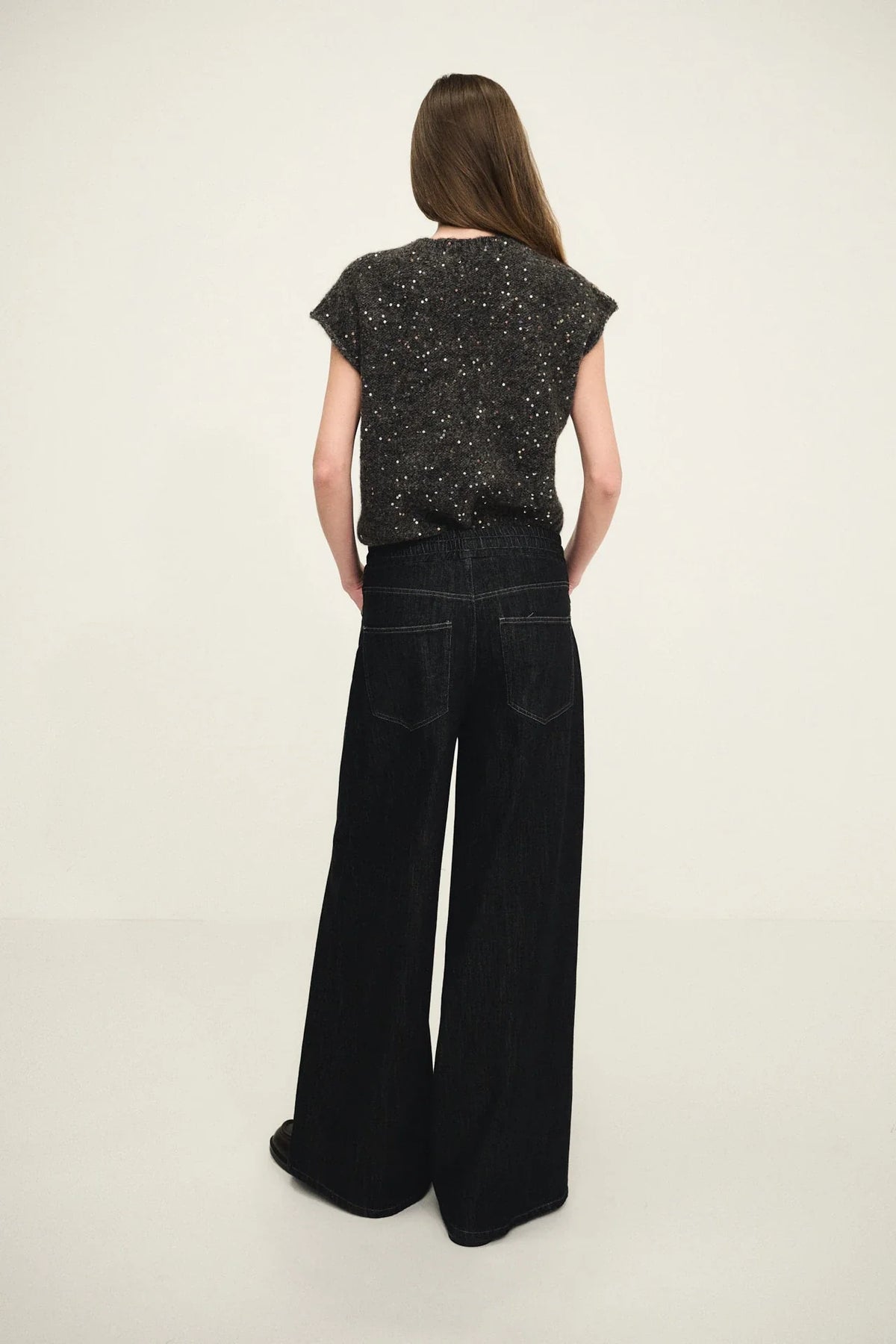 Comfort wide denim trousers