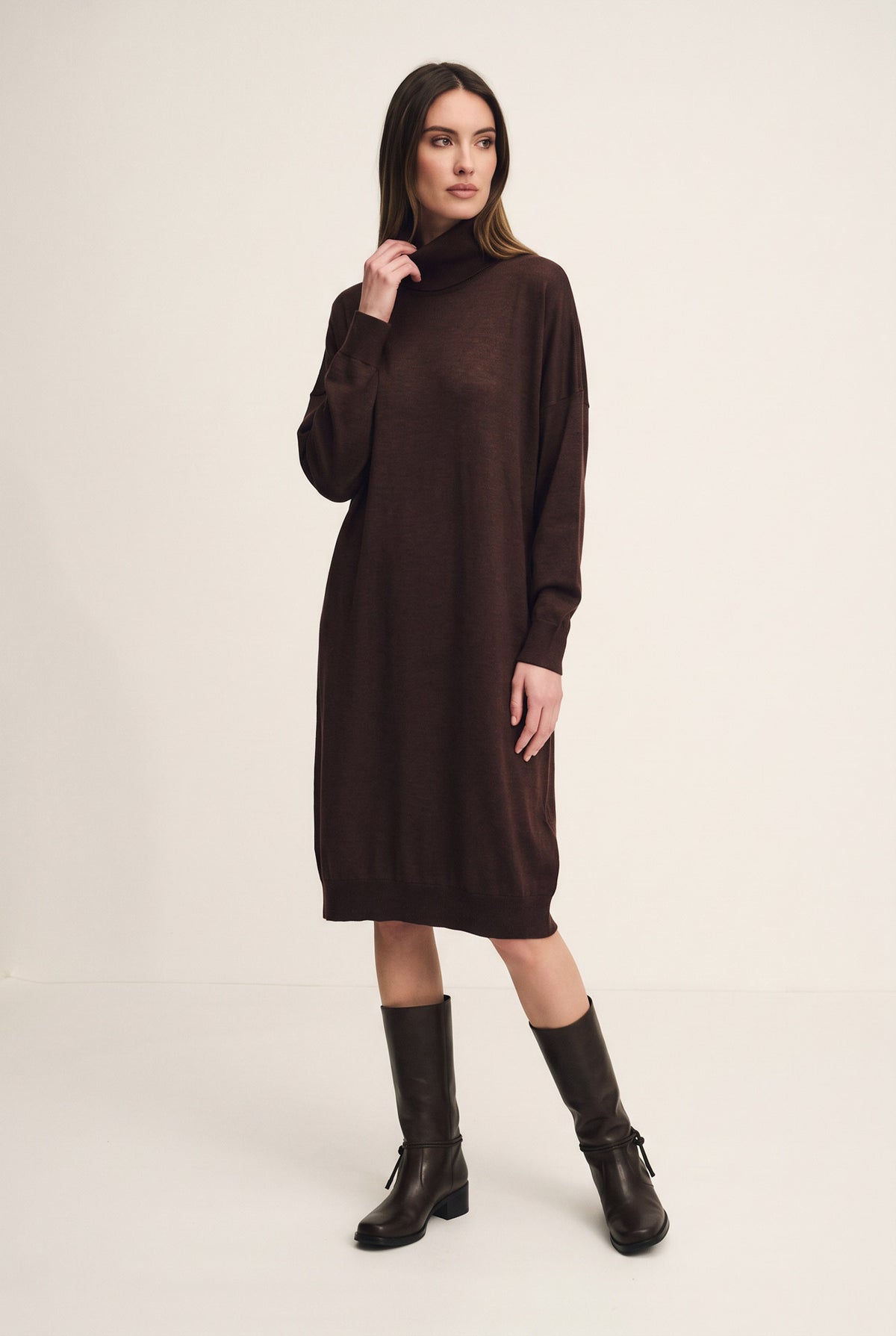 Abito dolcevita in maglia