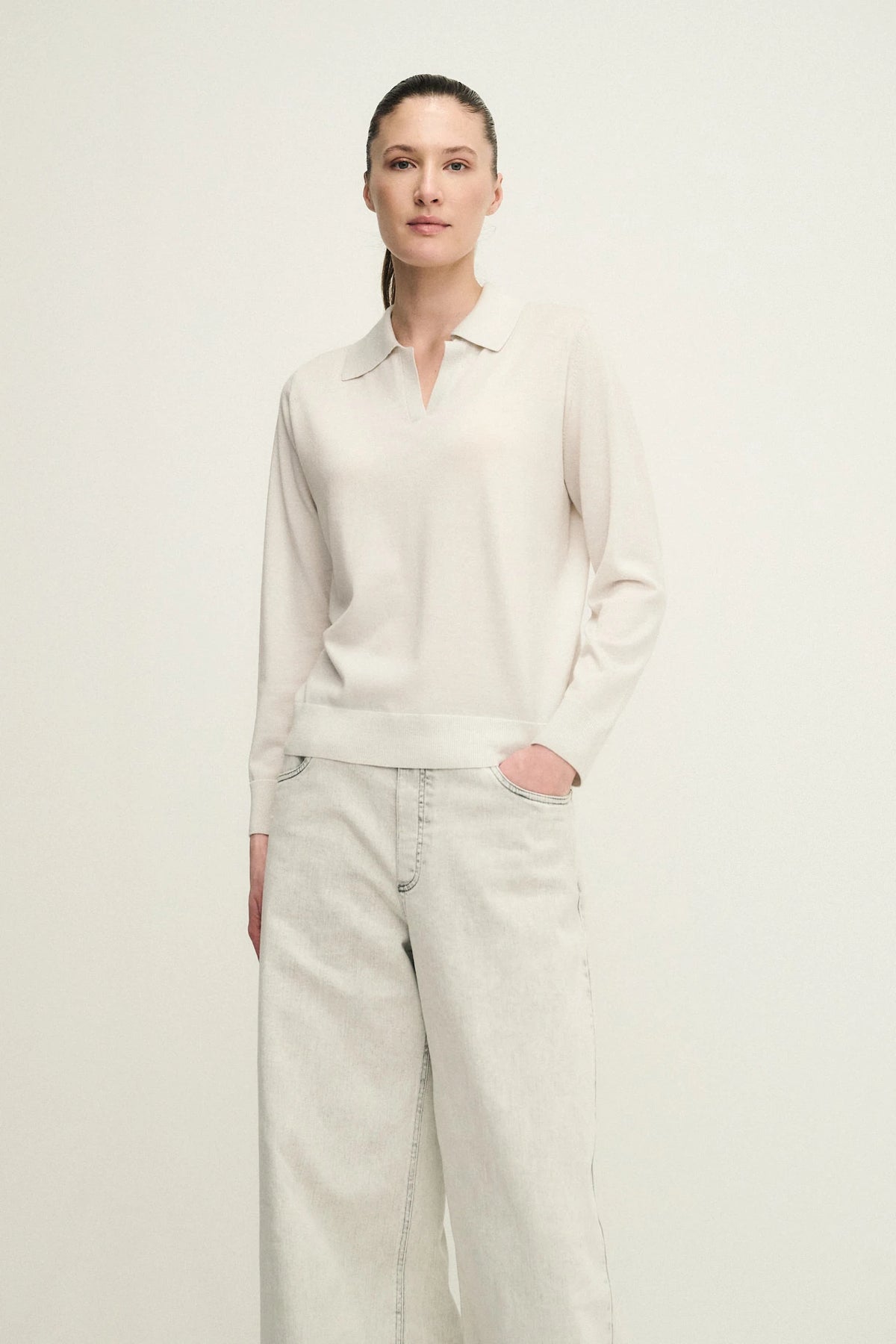 Polo shimmer in lana
