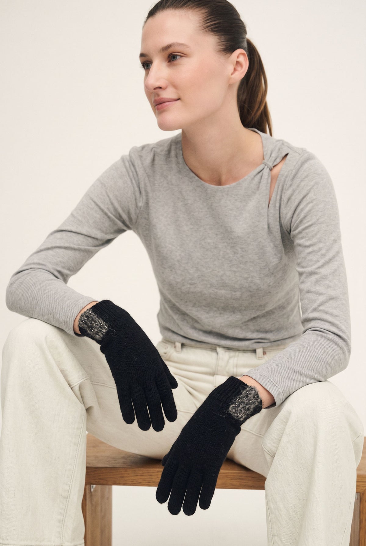 Wool, silk, and cashmere gloves