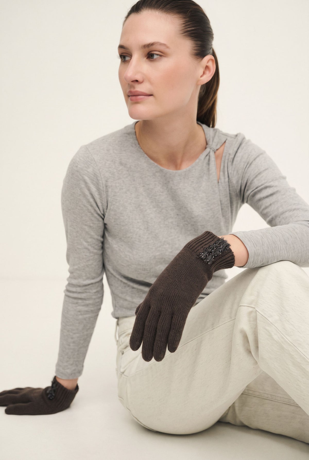 Wool, silk, and cashmere gloves